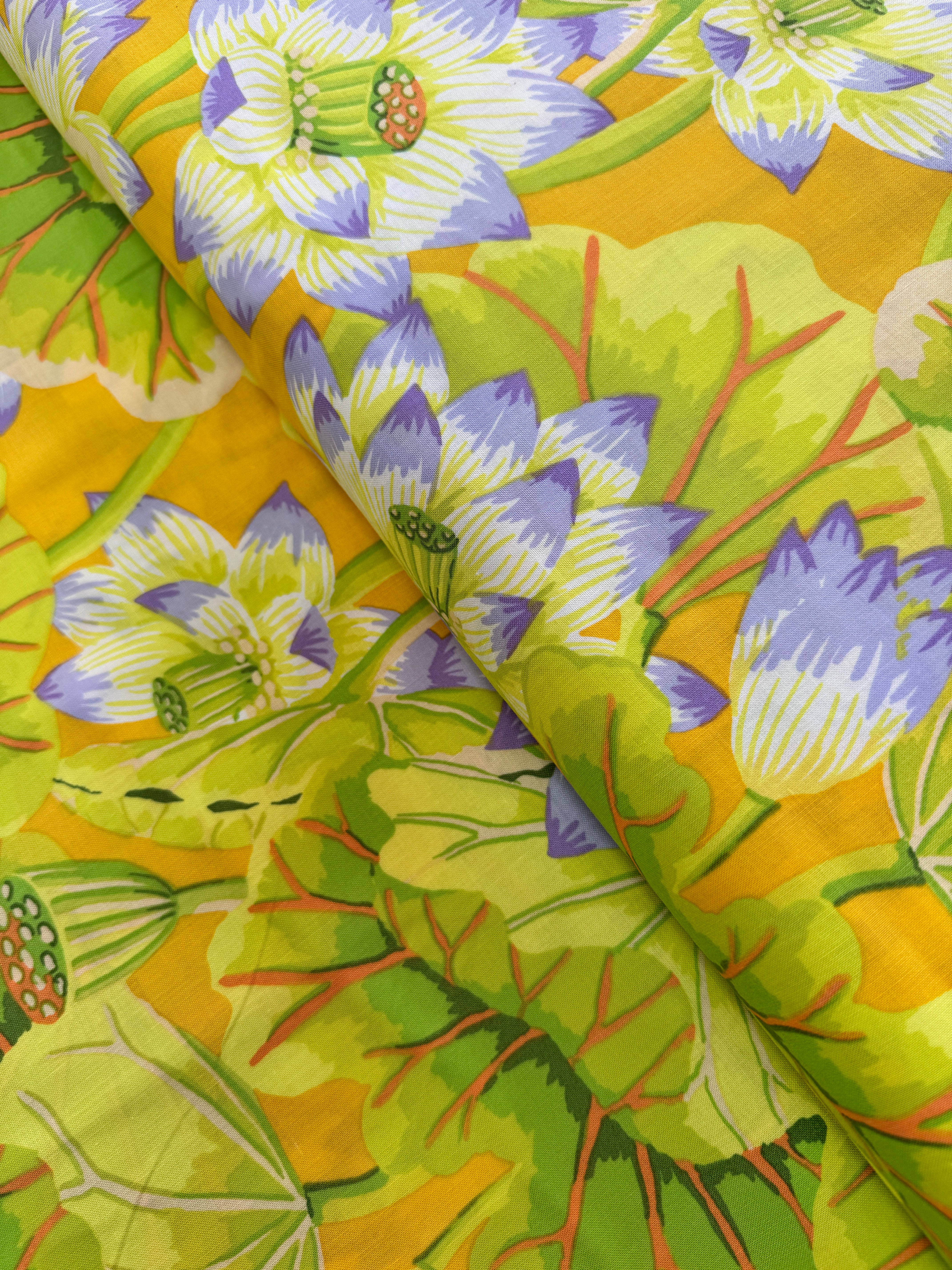 Kaffe Fassett Collective Classics - Lake Blossoms Yellow Yardage