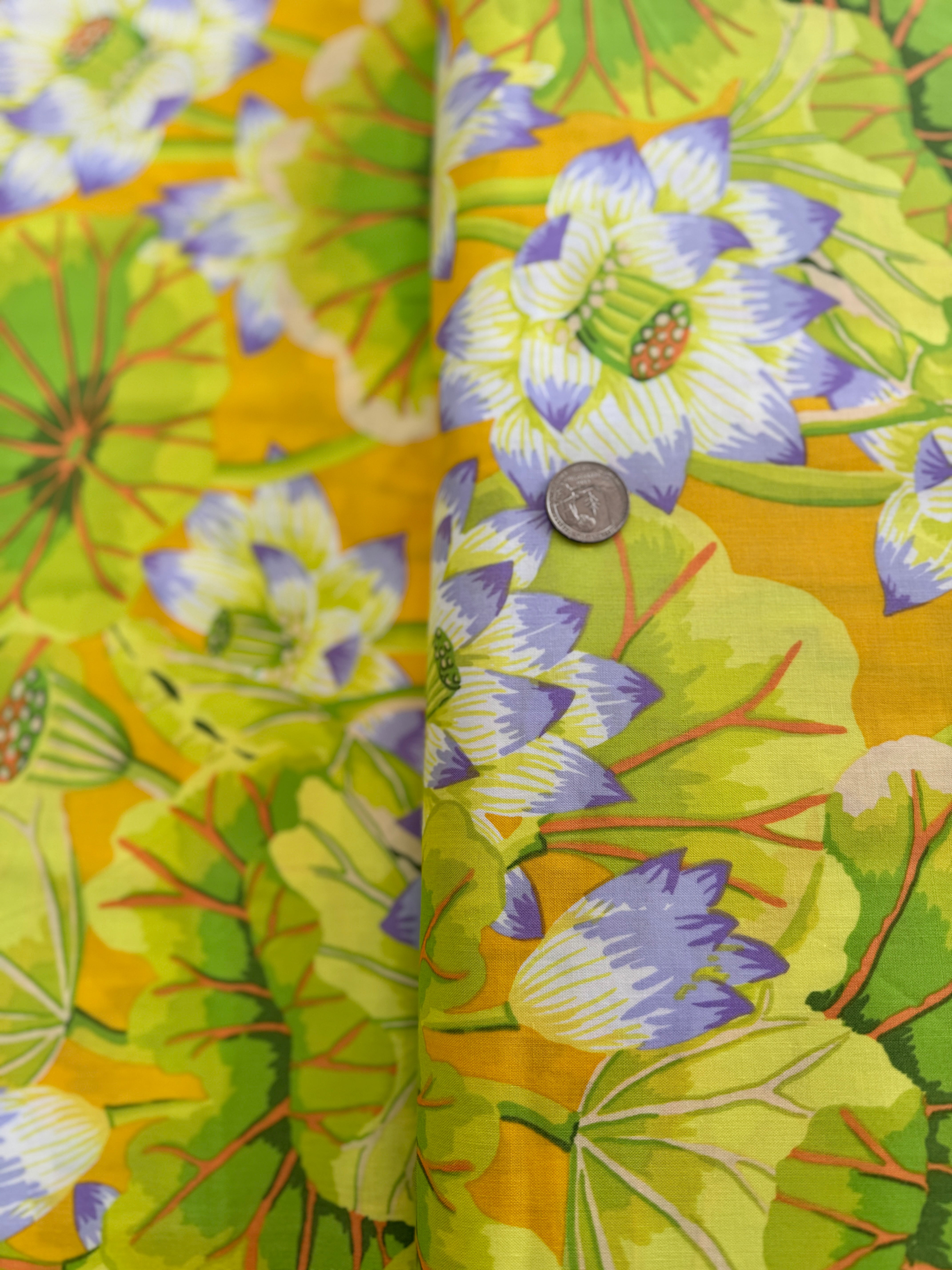 Kaffe Fassett Collective Classics - Lake Blossoms Yellow Yardage