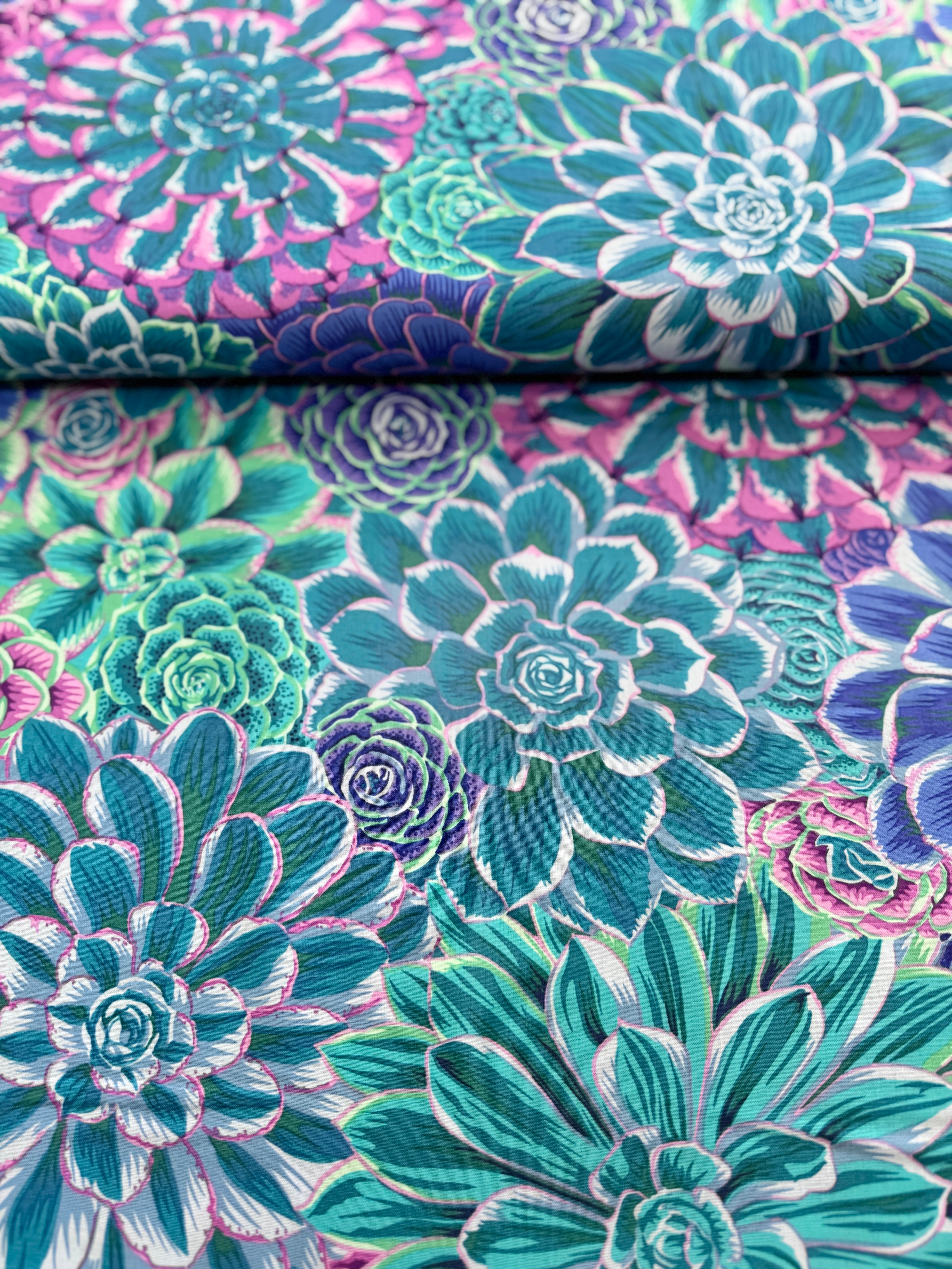 Kaffe Fassett Collective Stash - House Leeks Blue Yardage