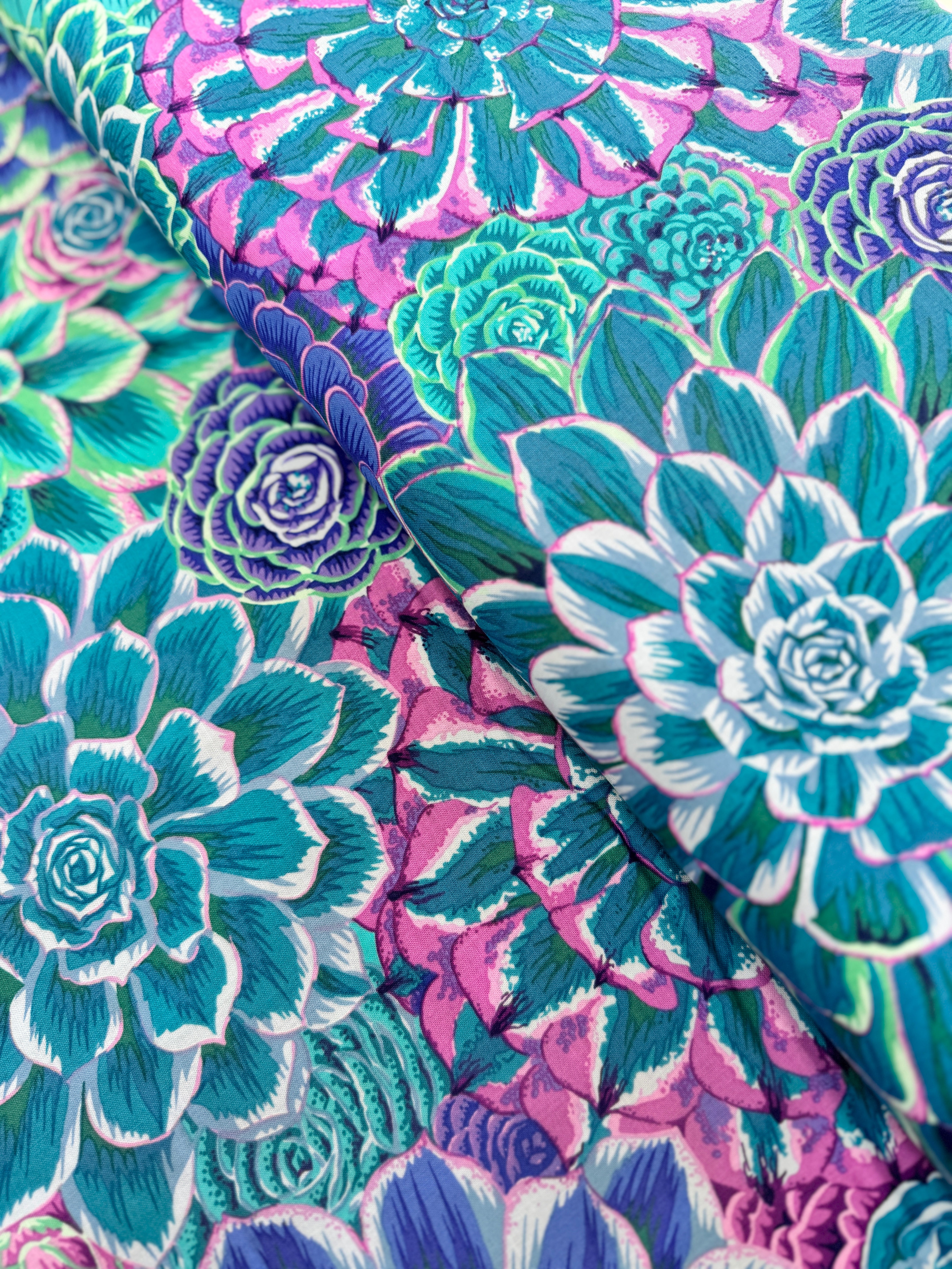 Kaffe Fassett Collective Stash - House Leeks Blue Yardage