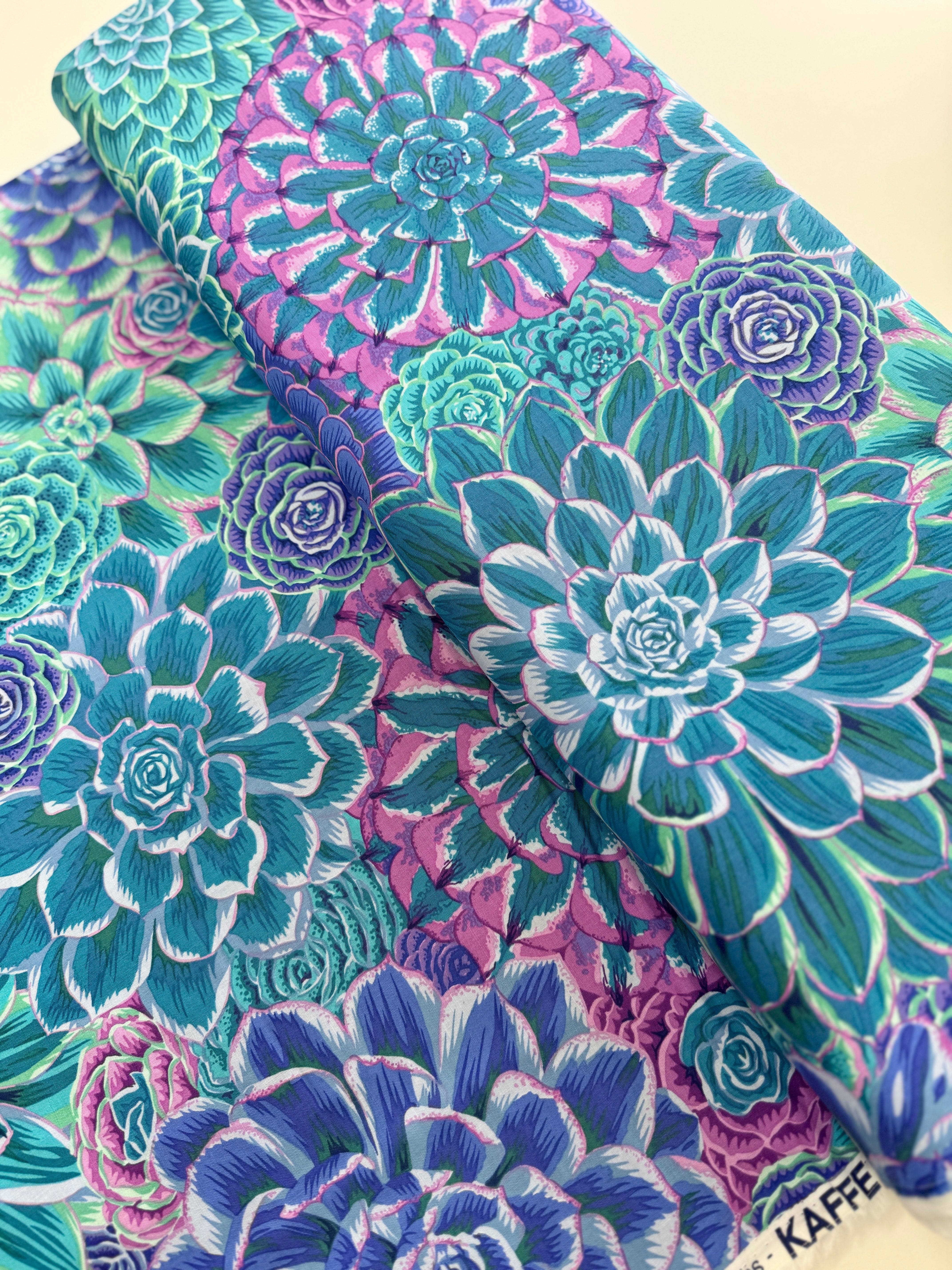 Kaffe Fassett Collective Stash - House Leeks Blue Yardage