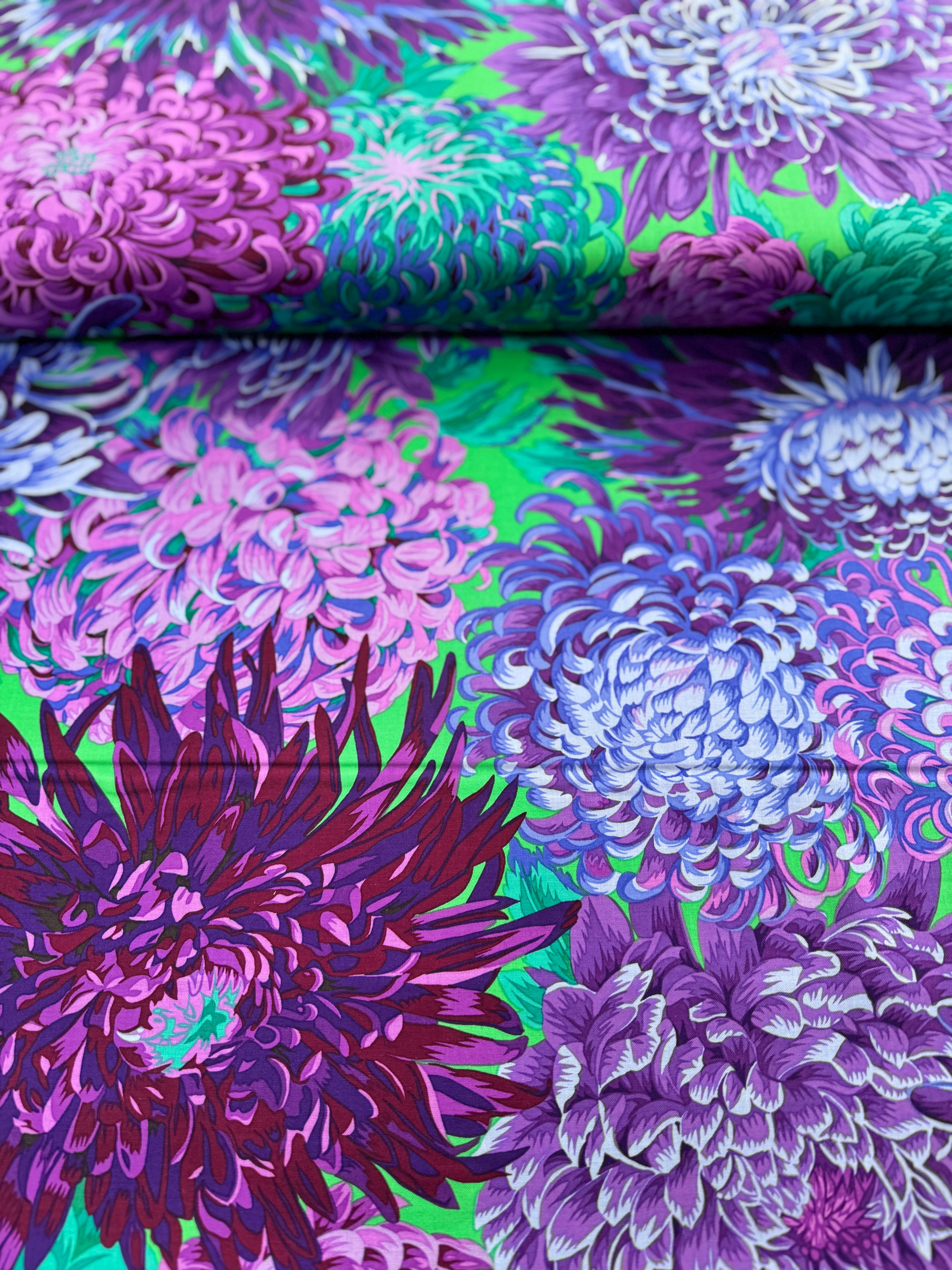 Kaffe Fassett Collective Classics - Japanese Chrysanthemum Purple Yardage