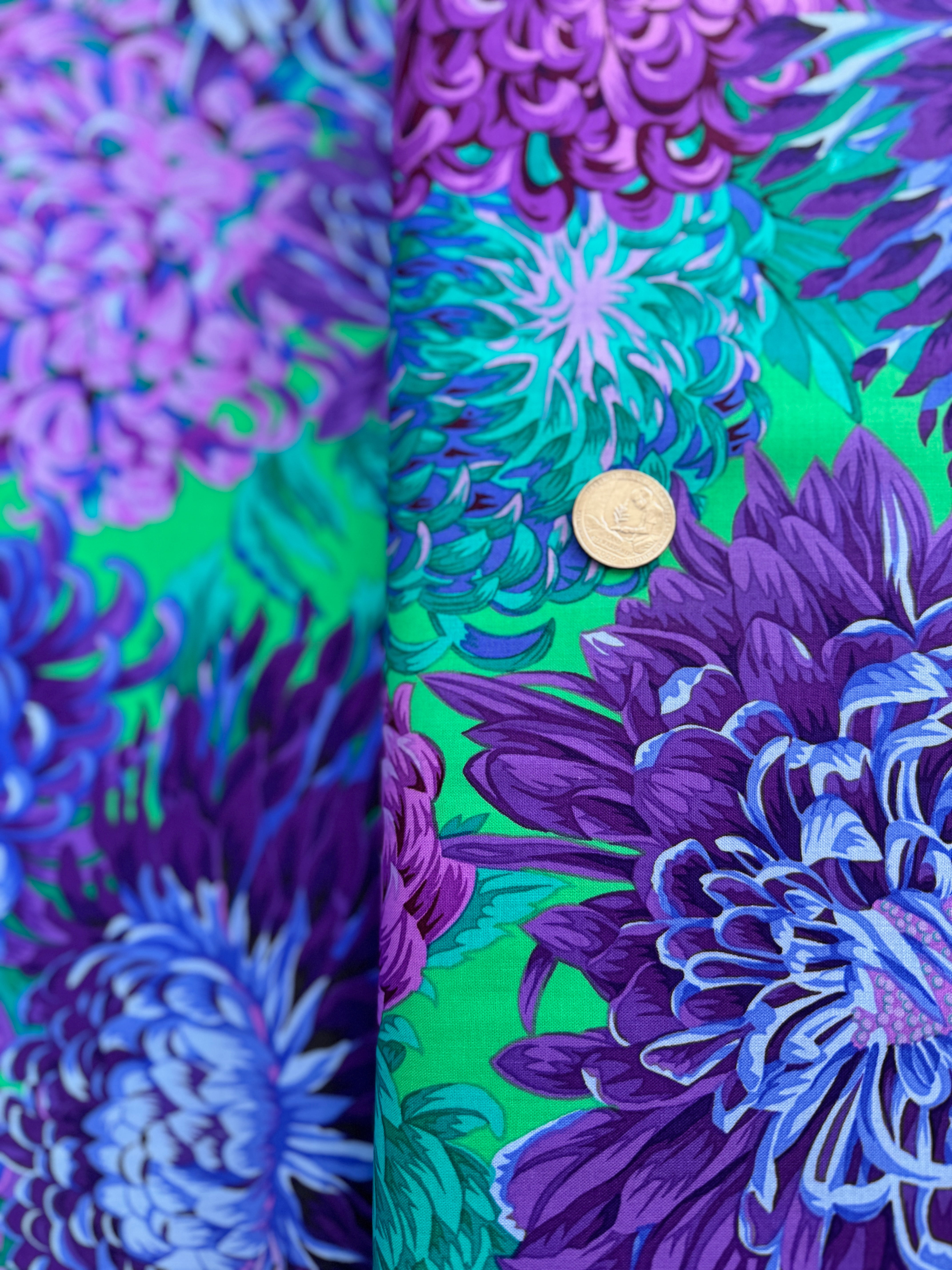 Kaffe Fassett Collective Classics - Japanese Chrysanthemum Purple Yardage
