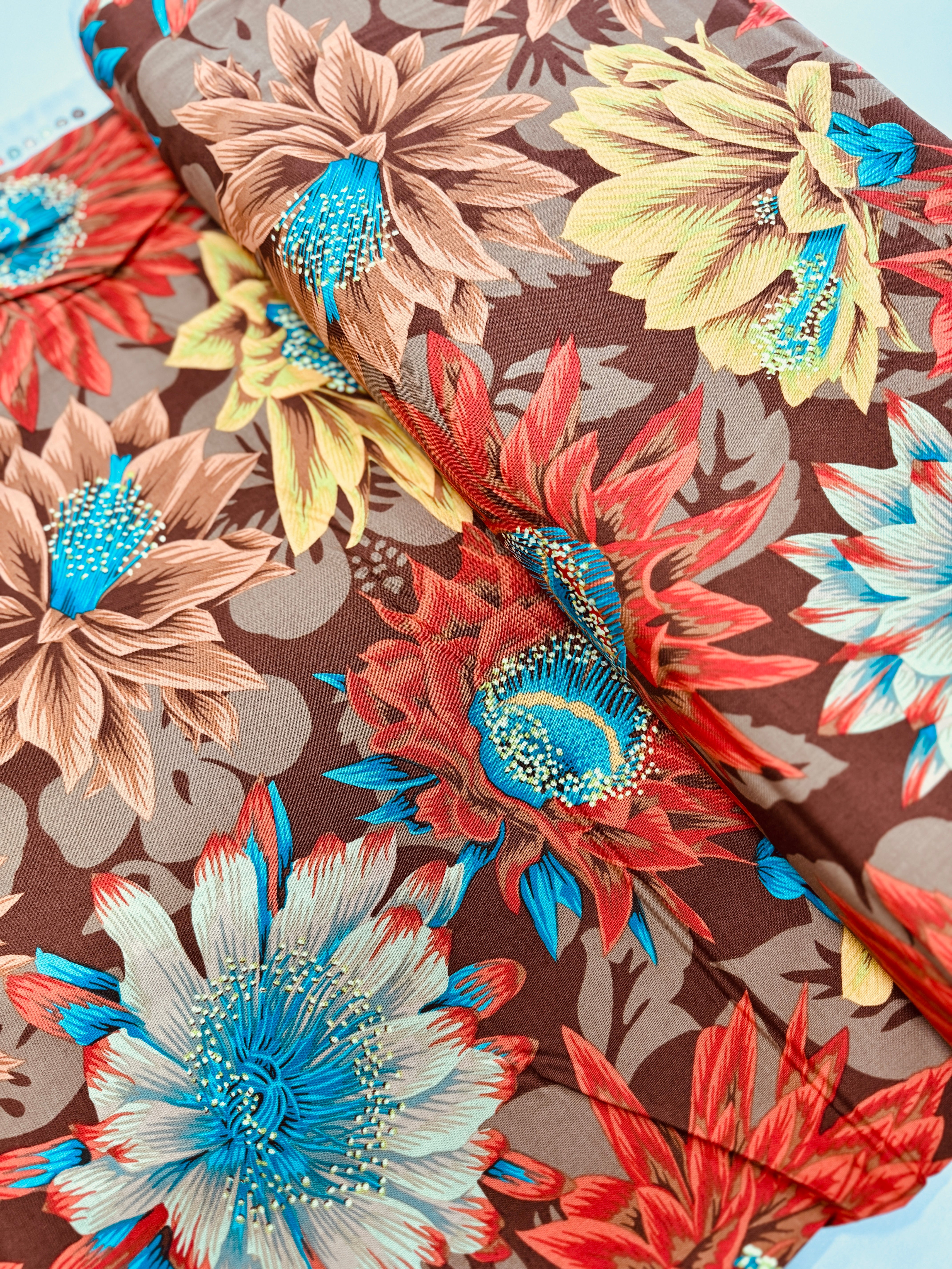 Kaffe Fassett Collective Classics - Cactus Flower Brown Yardage