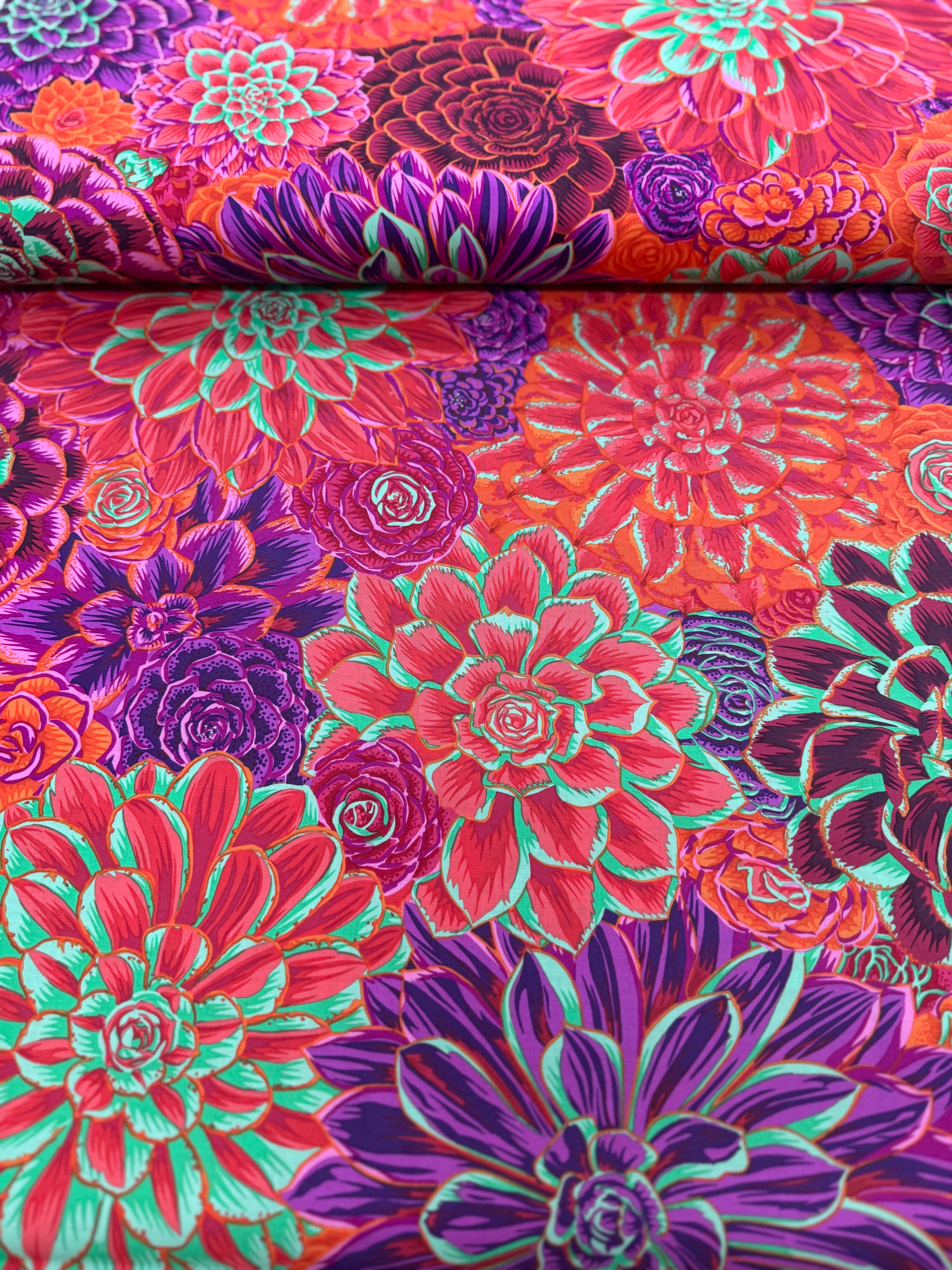 Kaffe Fassett Collective Stash - House Leeks Red Yardage