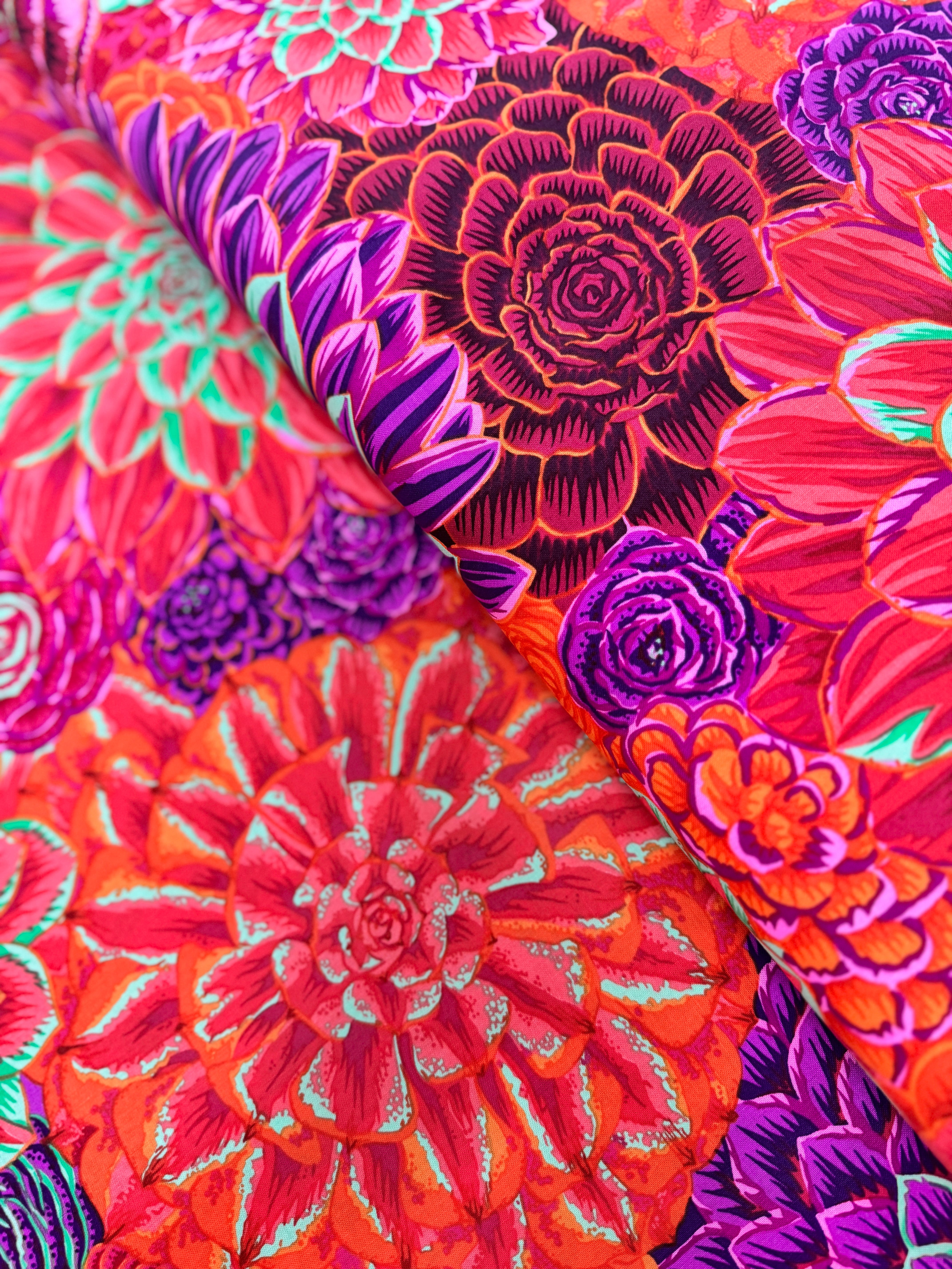 Kaffe Fassett Collective Stash - House Leeks Red Yardage