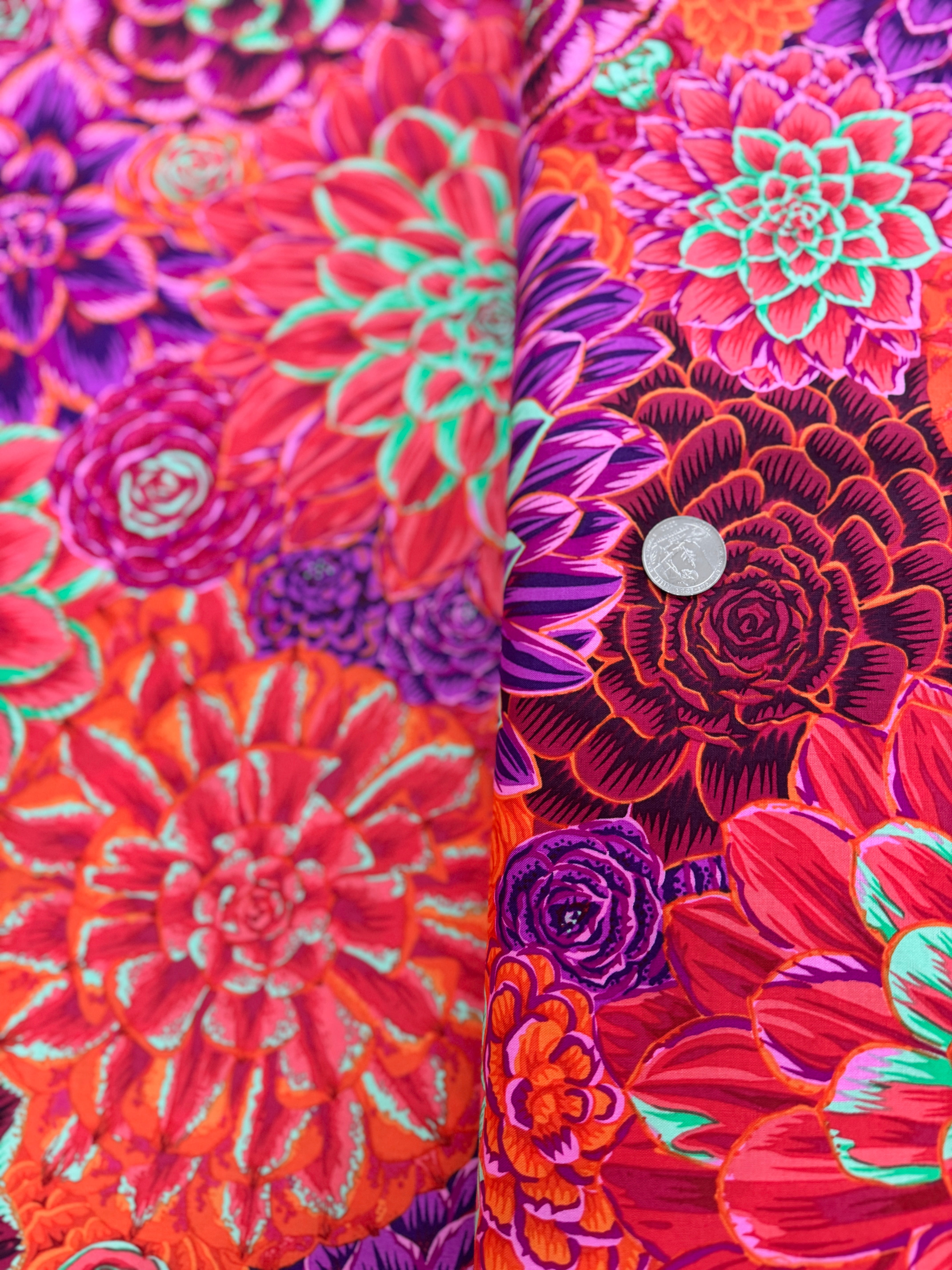 Kaffe Fassett Collective Stash - House Leeks Red Yardage