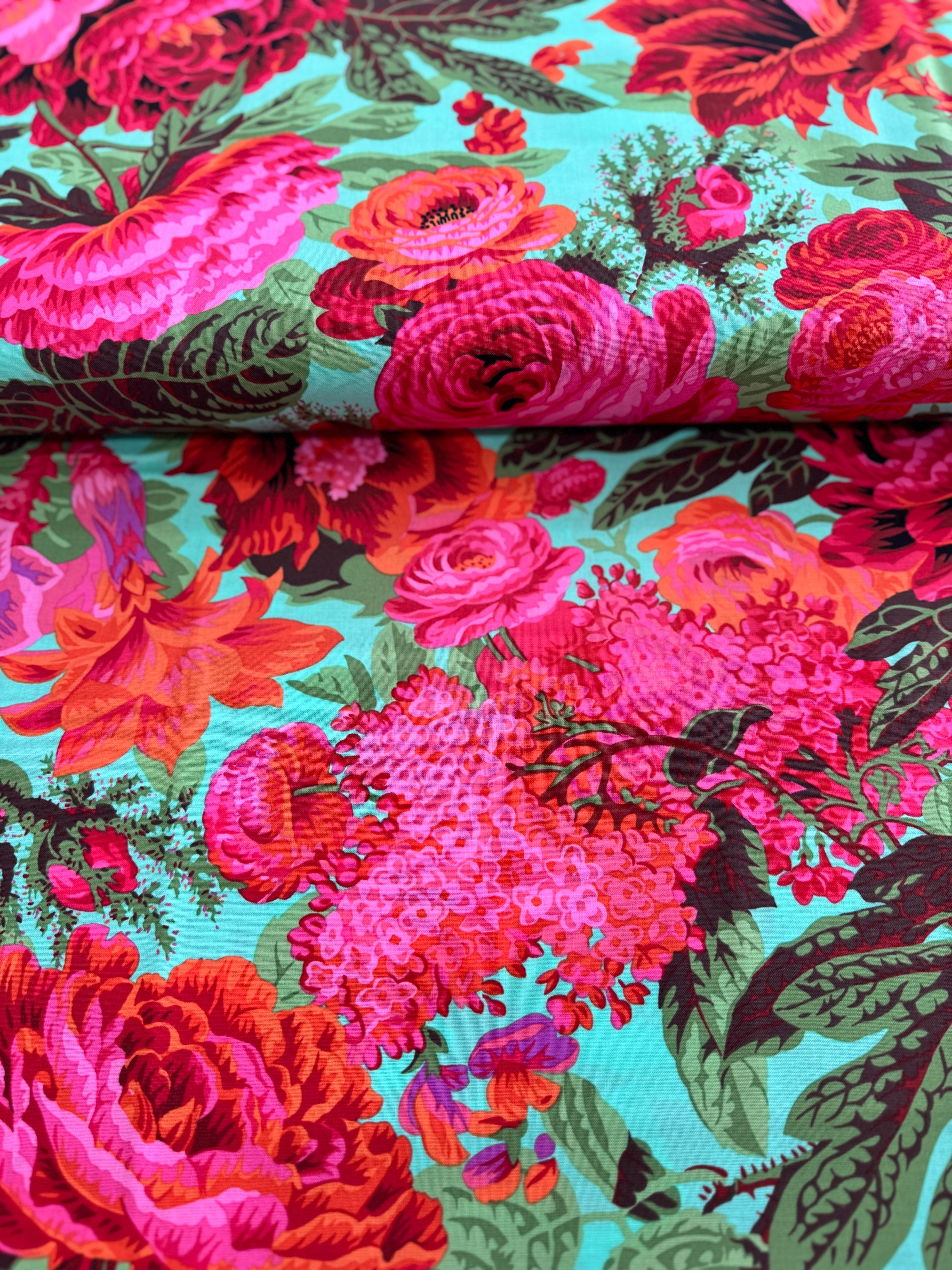 Kaffe Fassett Collective Stash - Floral Burst Maroon Yardage