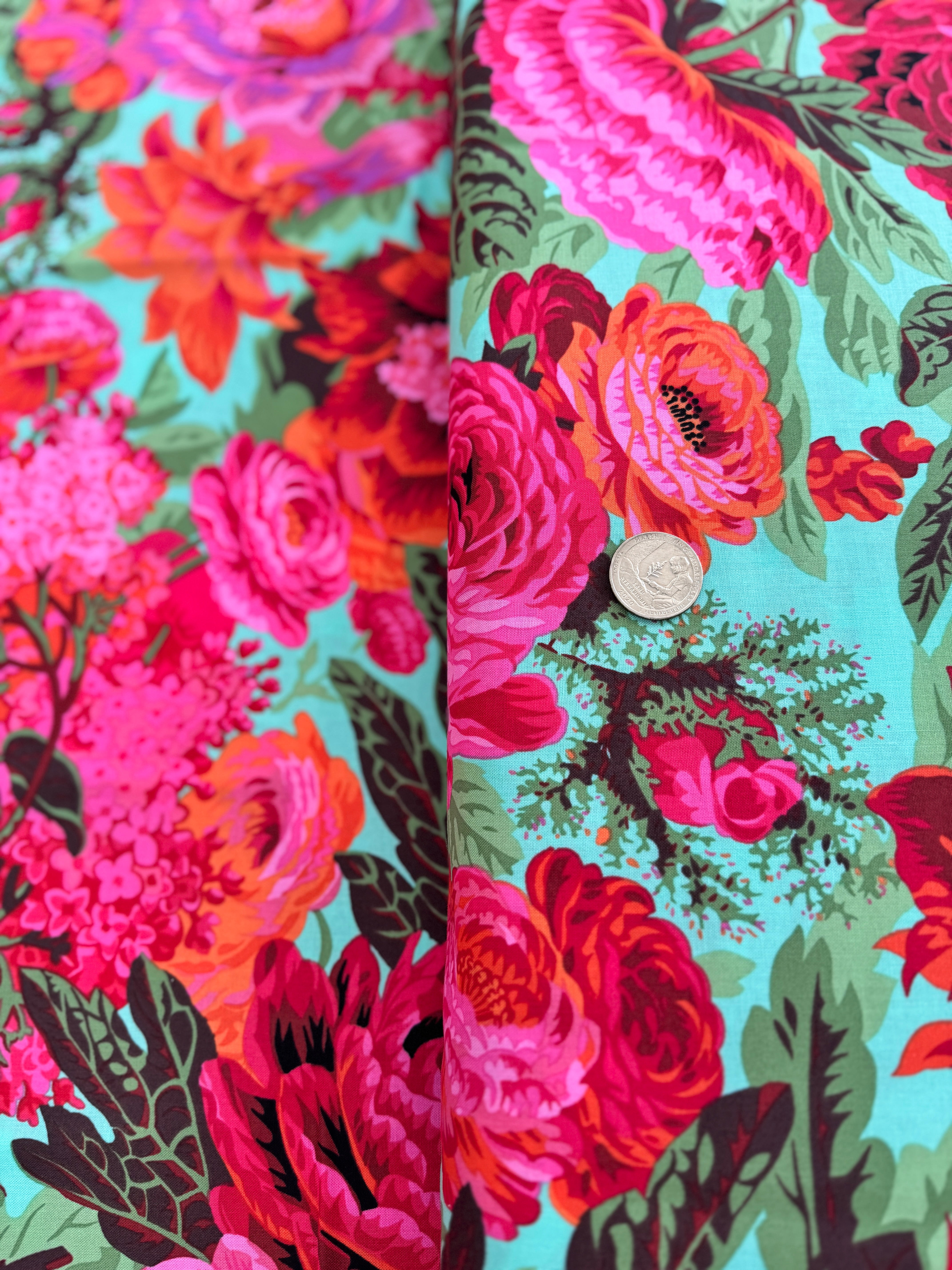 Kaffe Fassett Collective Stash - Floral Burst Maroon Yardage