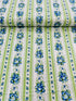 Flowerhouse Sara - Floral Stripe Green Yardage