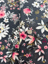 Rosette - Florals Charcoal Metallic Yardage