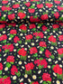 Scarlet Beauty - Geranium and Daisies Yardage
