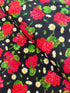Scarlet Beauty - Geranium and Daisies Yardage