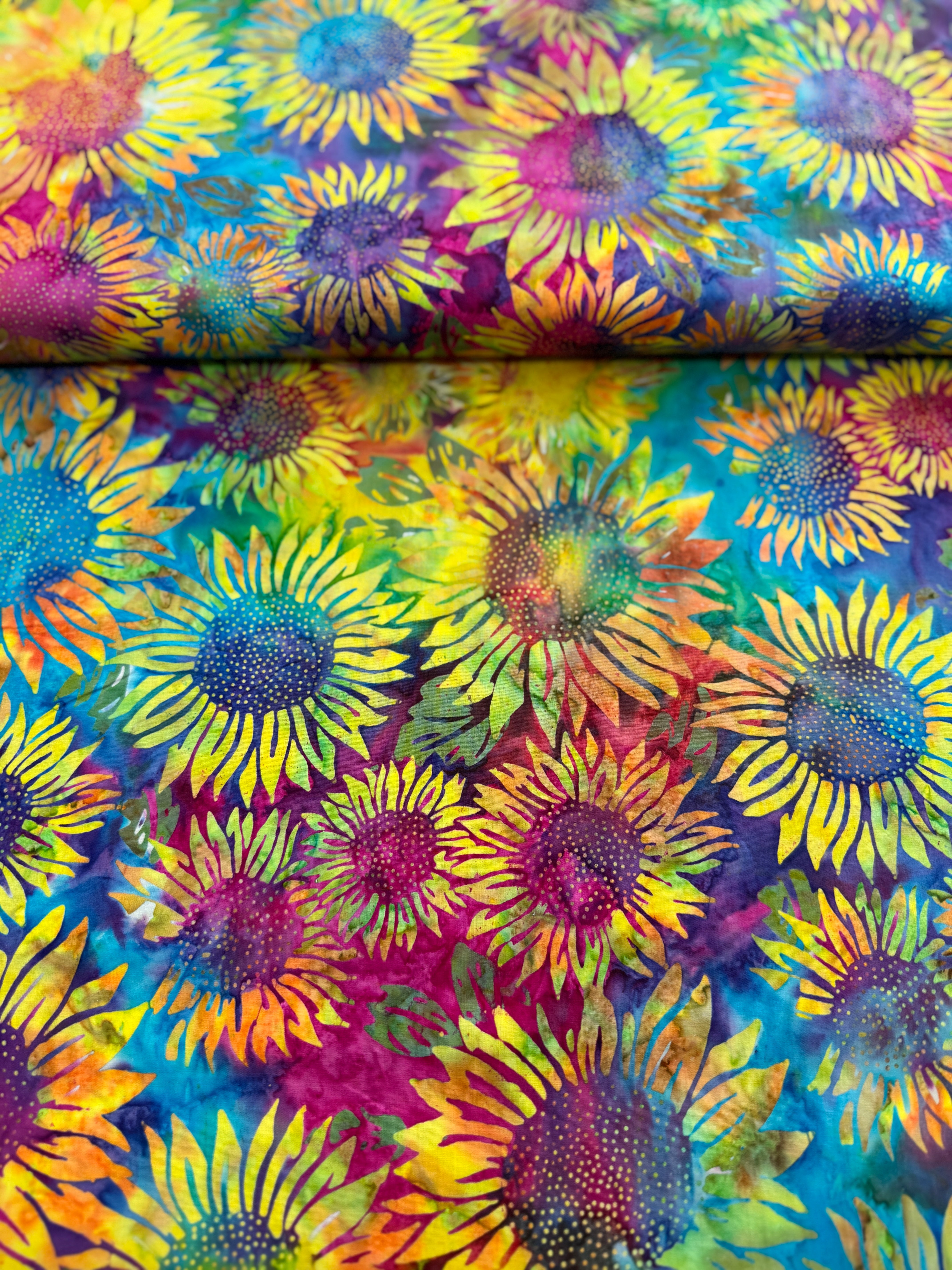 Fat Quarter - Bali Batik - Multi Sunflower Batik