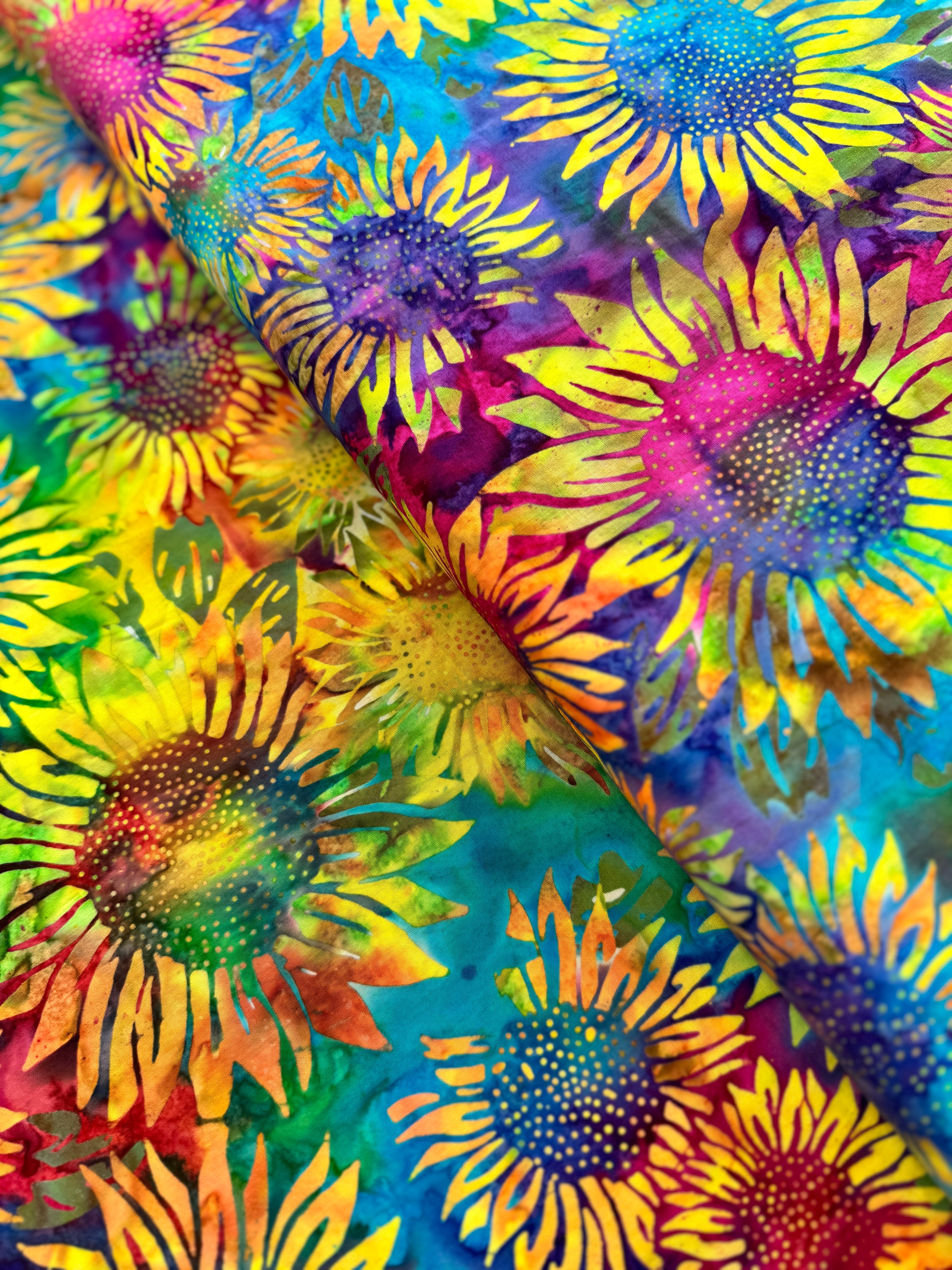 Fat Quarter - Bali Batik - Multi Sunflower Batik