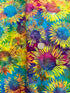 Fat Quarter - Bali Batik - Multi Sunflower Batik