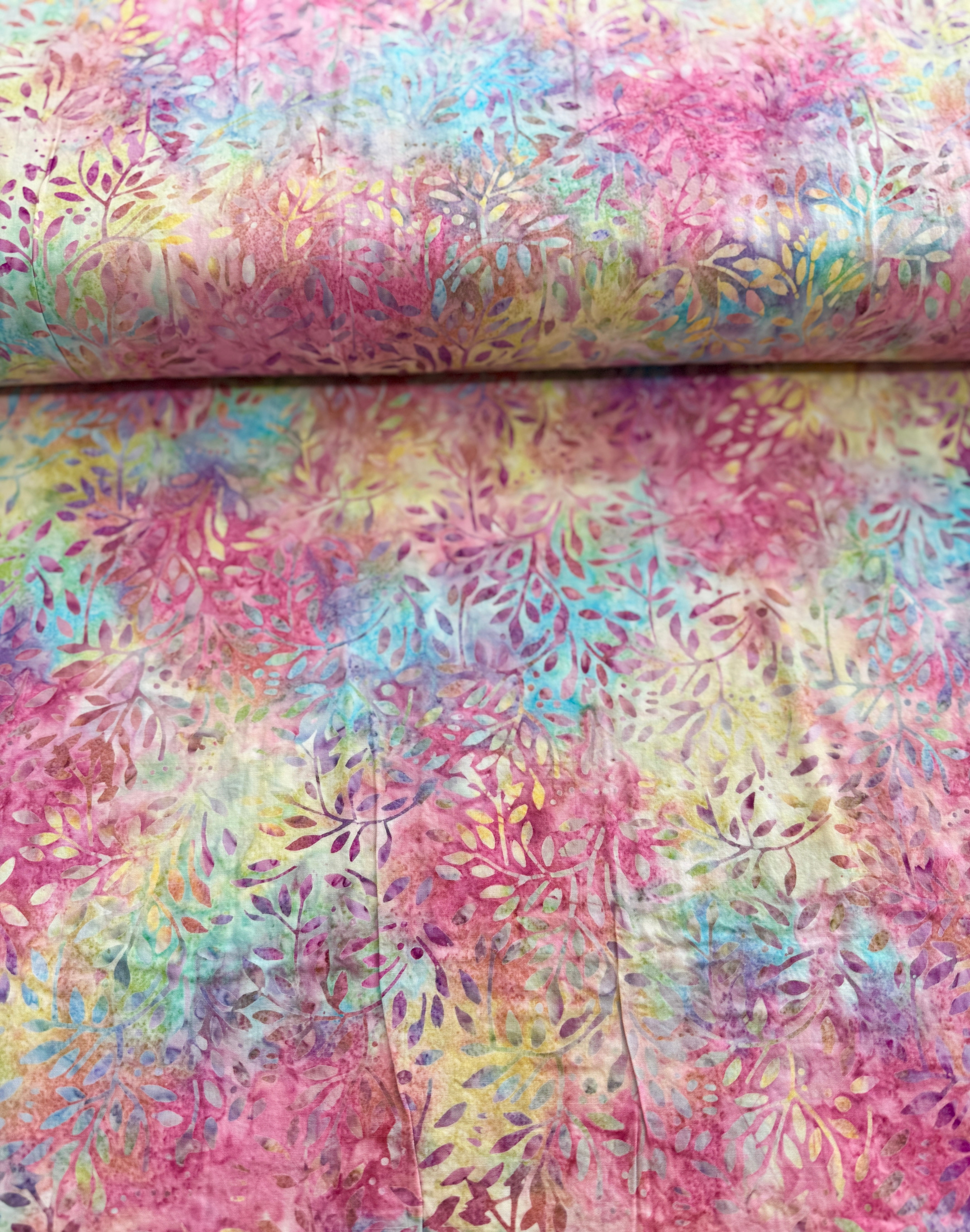 108" XTonga Vine Leaves Smile Batik Fabric by Timeless Treasures – hand-dyed vine pattern