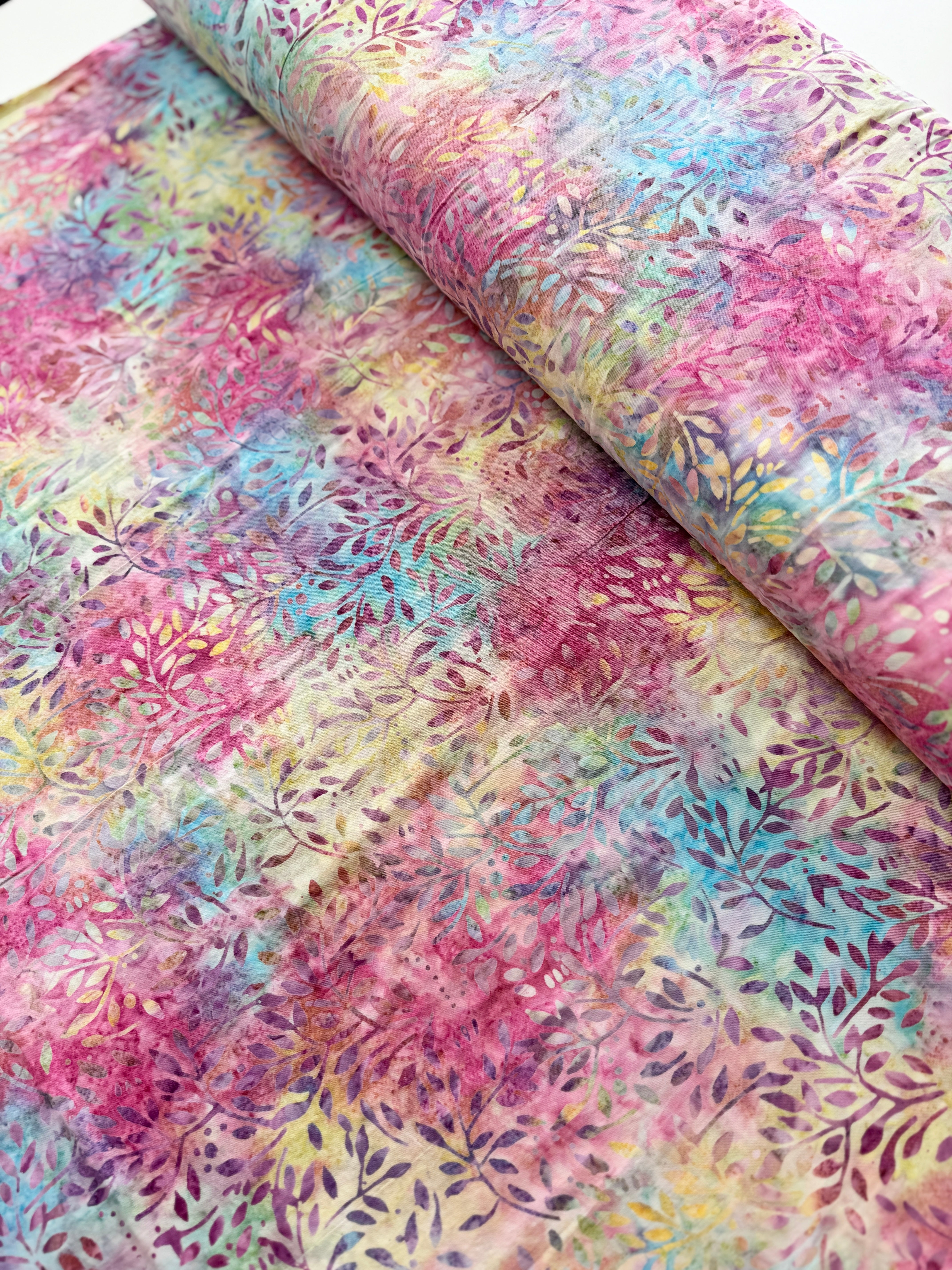 108" XTonga Vine Leaves Smile Batik Fabric by Timeless Treasures – hand-dyed vine pattern