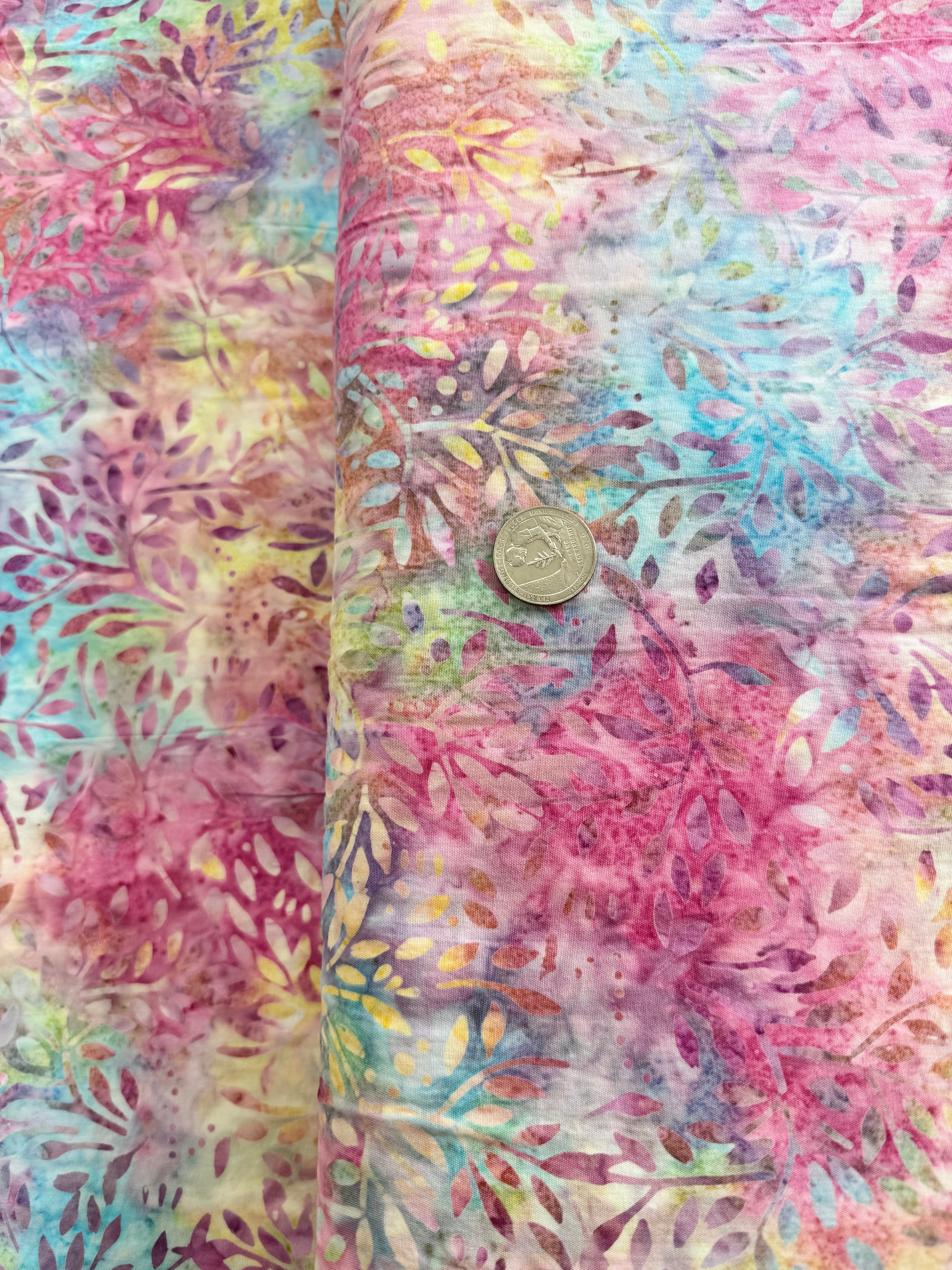 108" XTonga Vine Leaves Smile Batik Fabric by Timeless Treasures – hand-dyed vine pattern