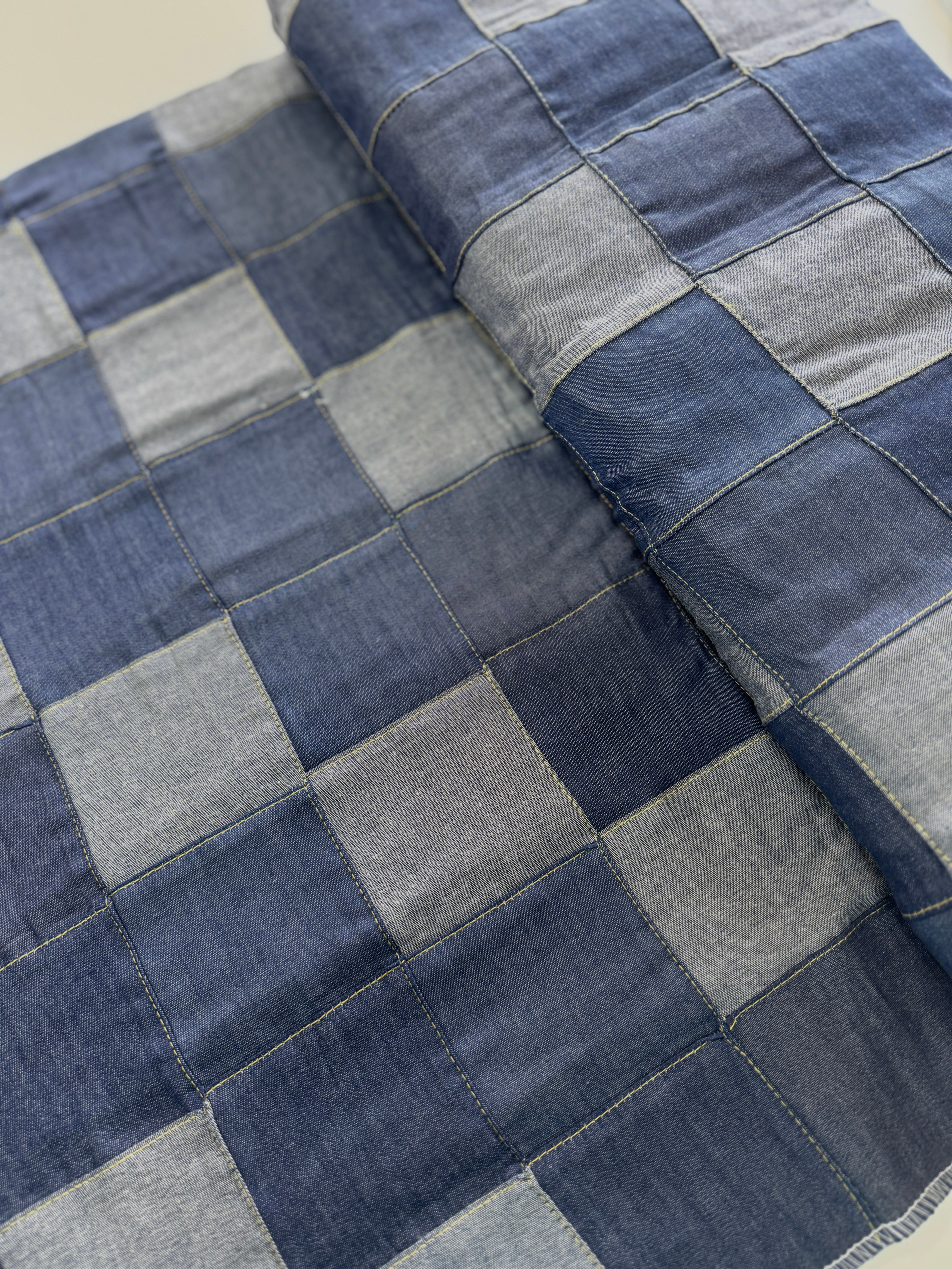Denim Patchwork - Denim Color Dobby Weave Yardage