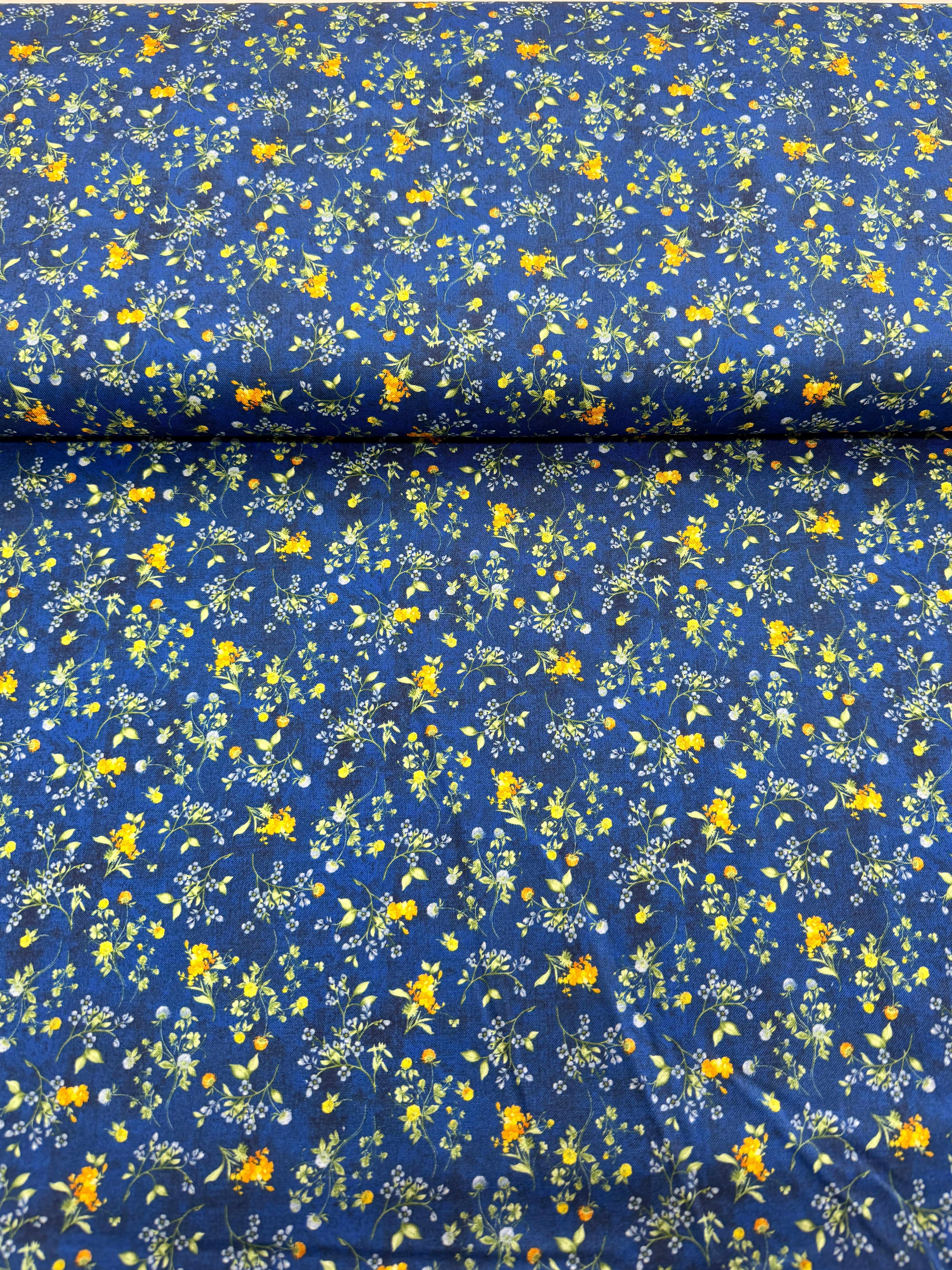 Sunflower Farm - Tiny Floral Navy Yardage