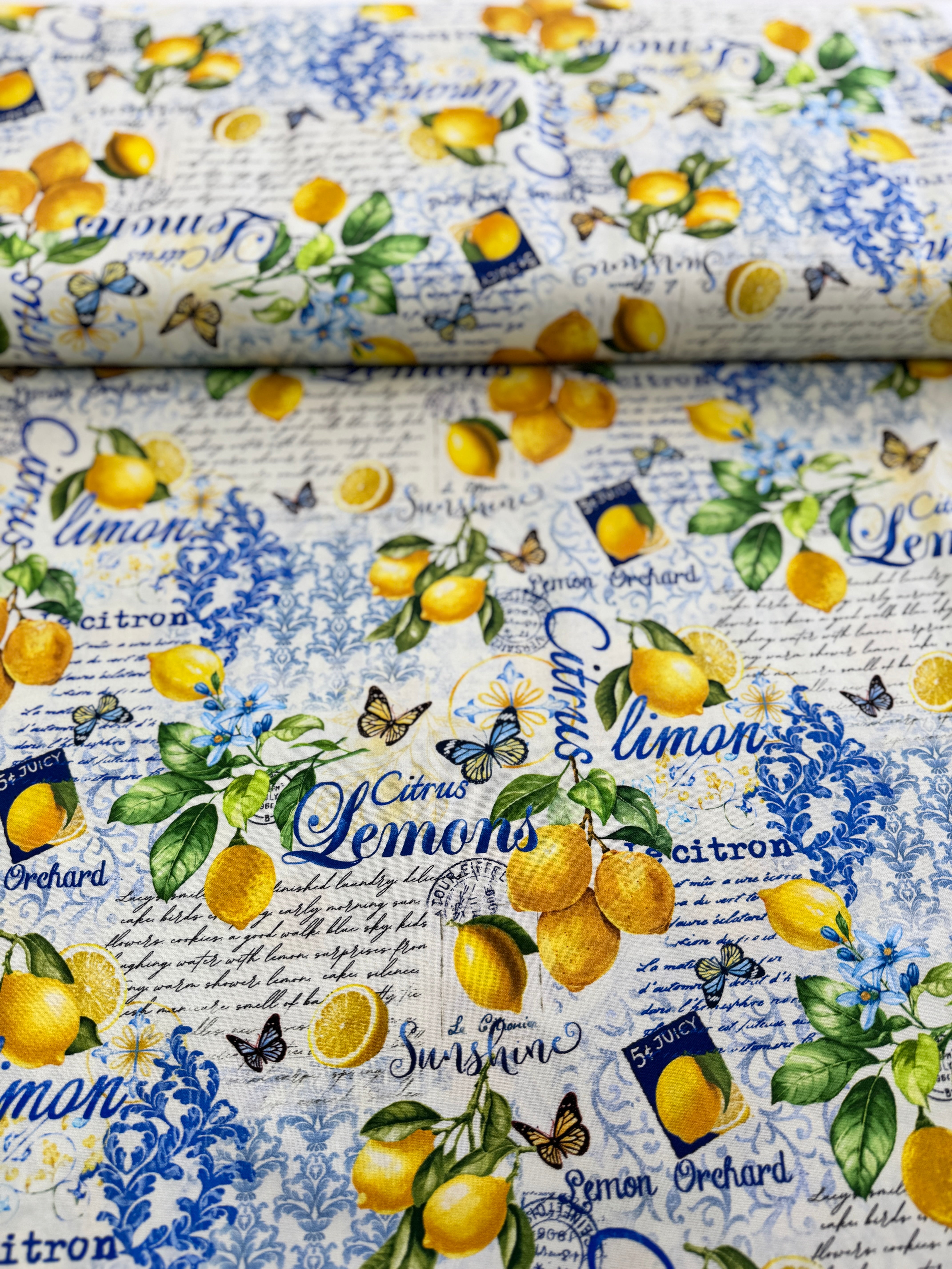 Limoncello - Lemon Collage Yardage