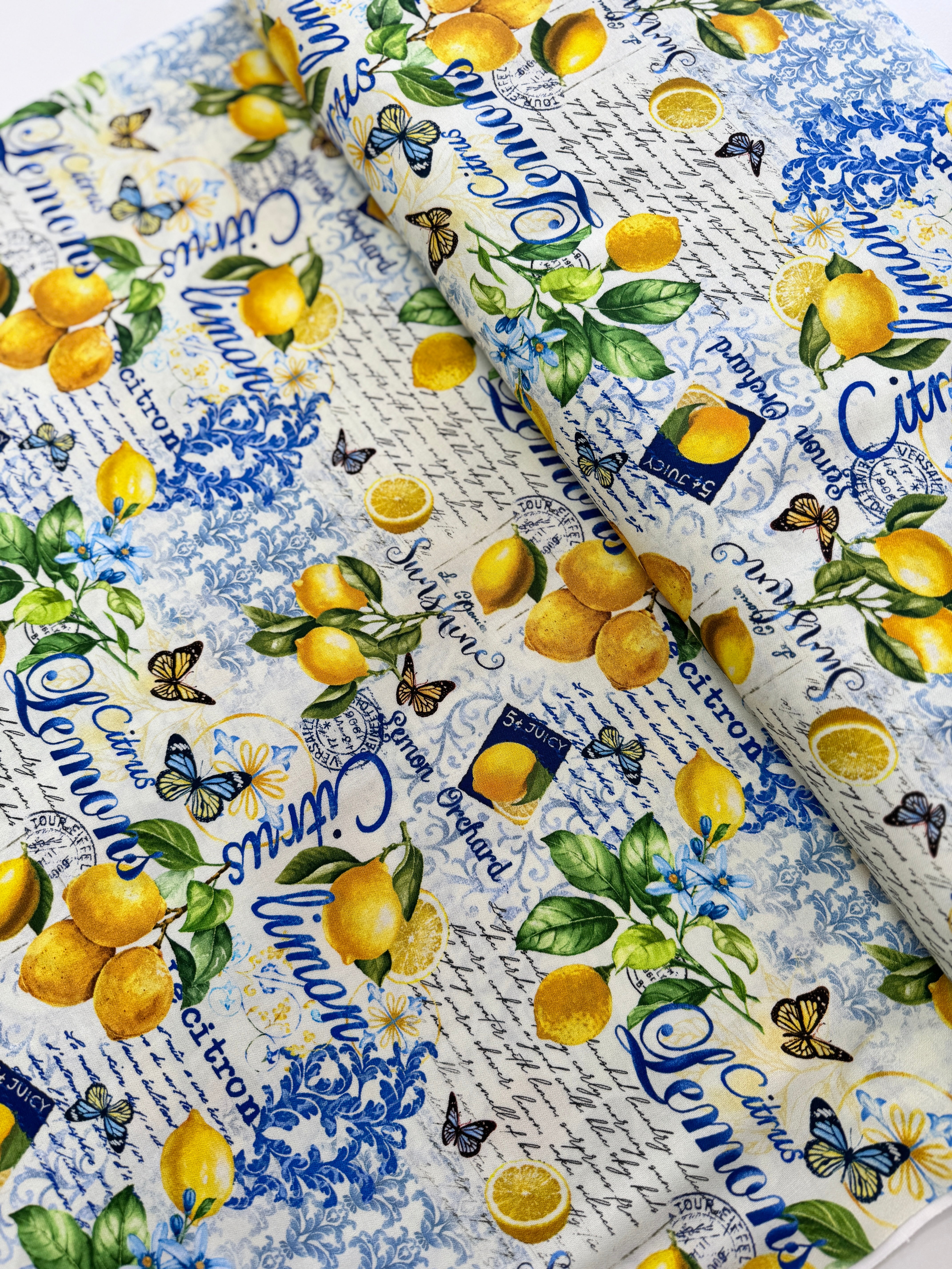 Limoncello - Lemon Collage Yardage