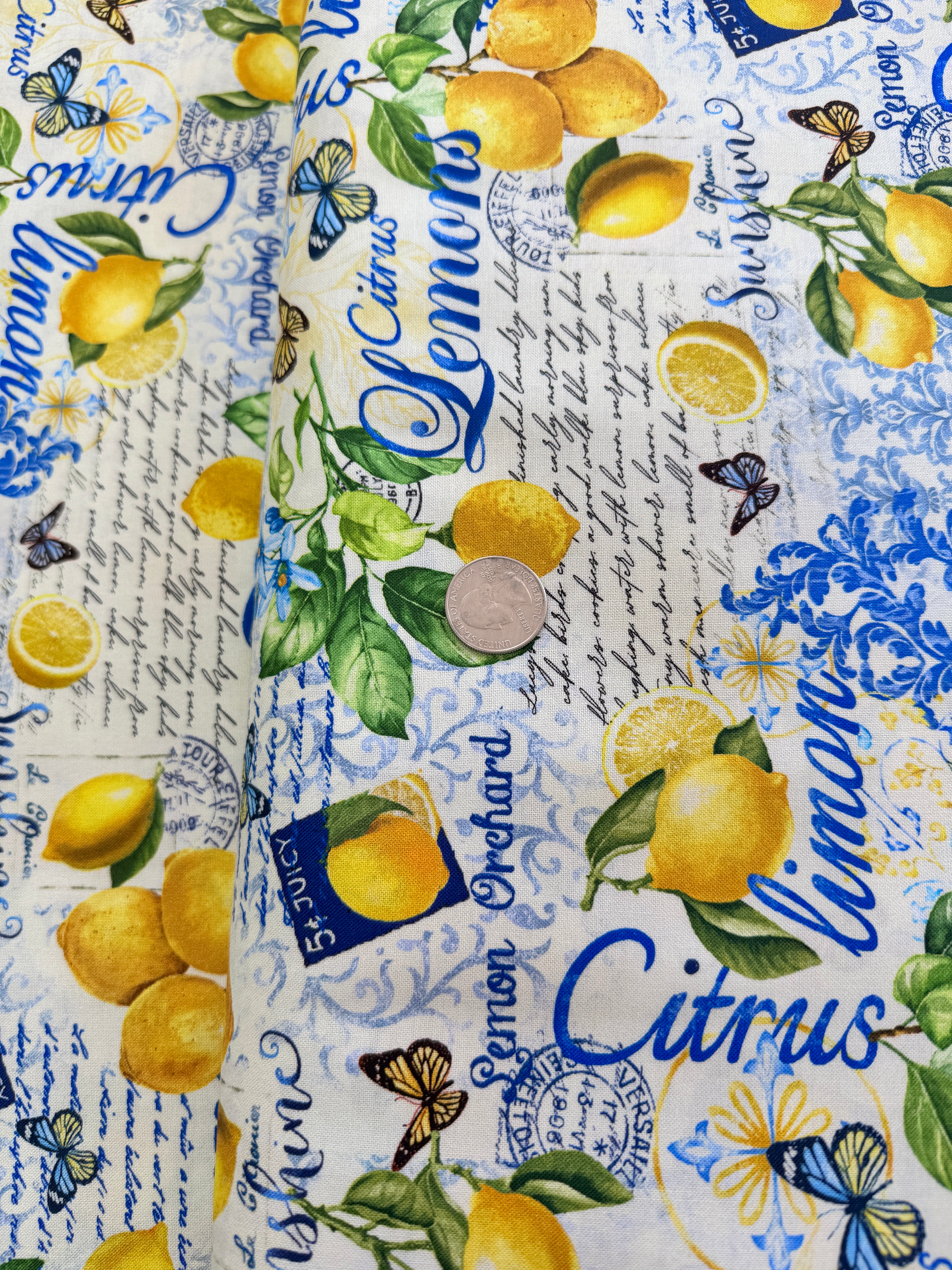 Limoncello - Lemon Collage Yardage