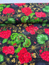 Scarlet Beauty - Geranium Dragonfly Collage Yardage