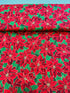 Holiday Flourish 15 - Holiday Poinsettias Gold Metallic Yardage