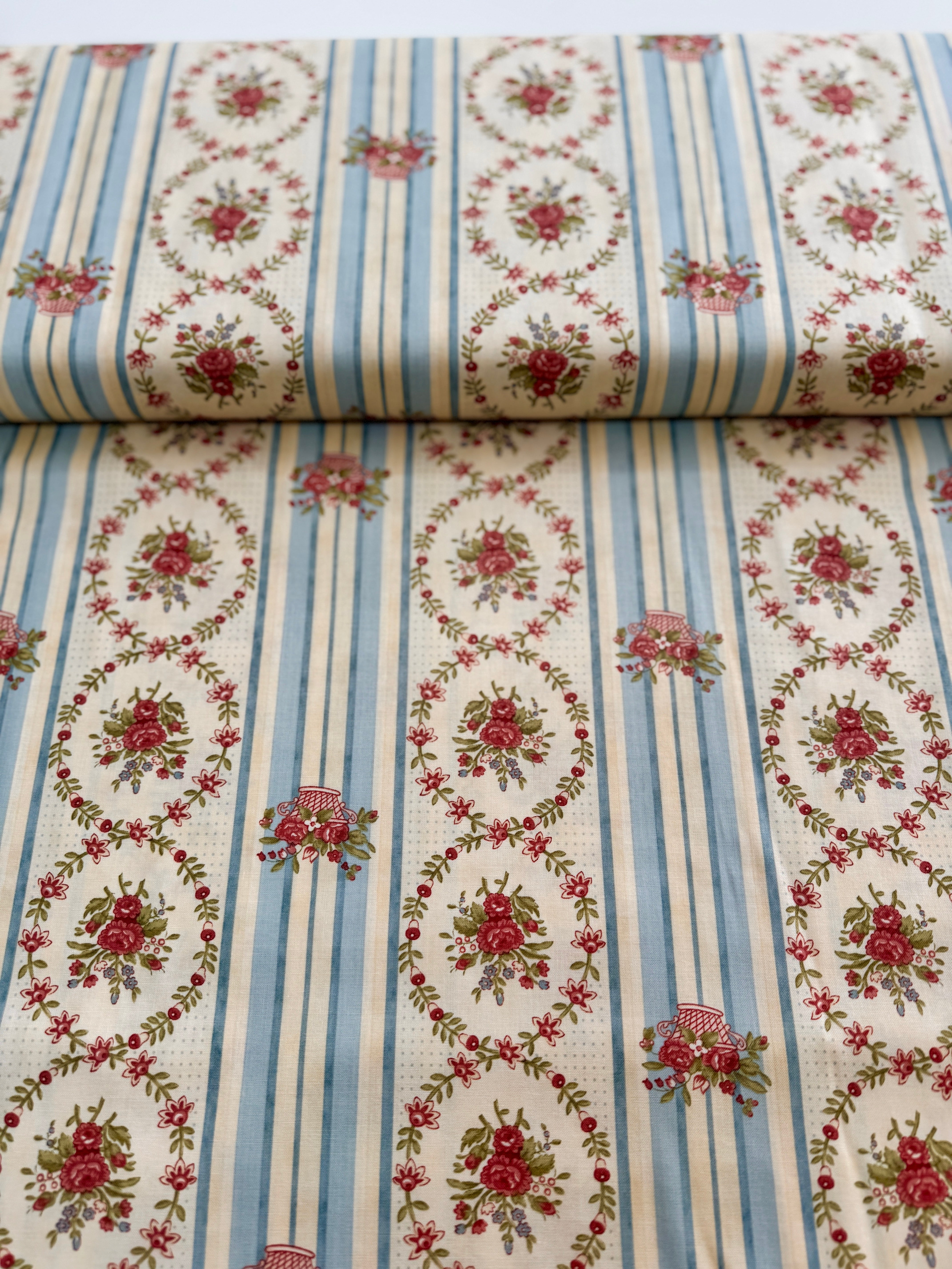 Country Orchard - Morning sky - Floral Wild Bouquet Yardage