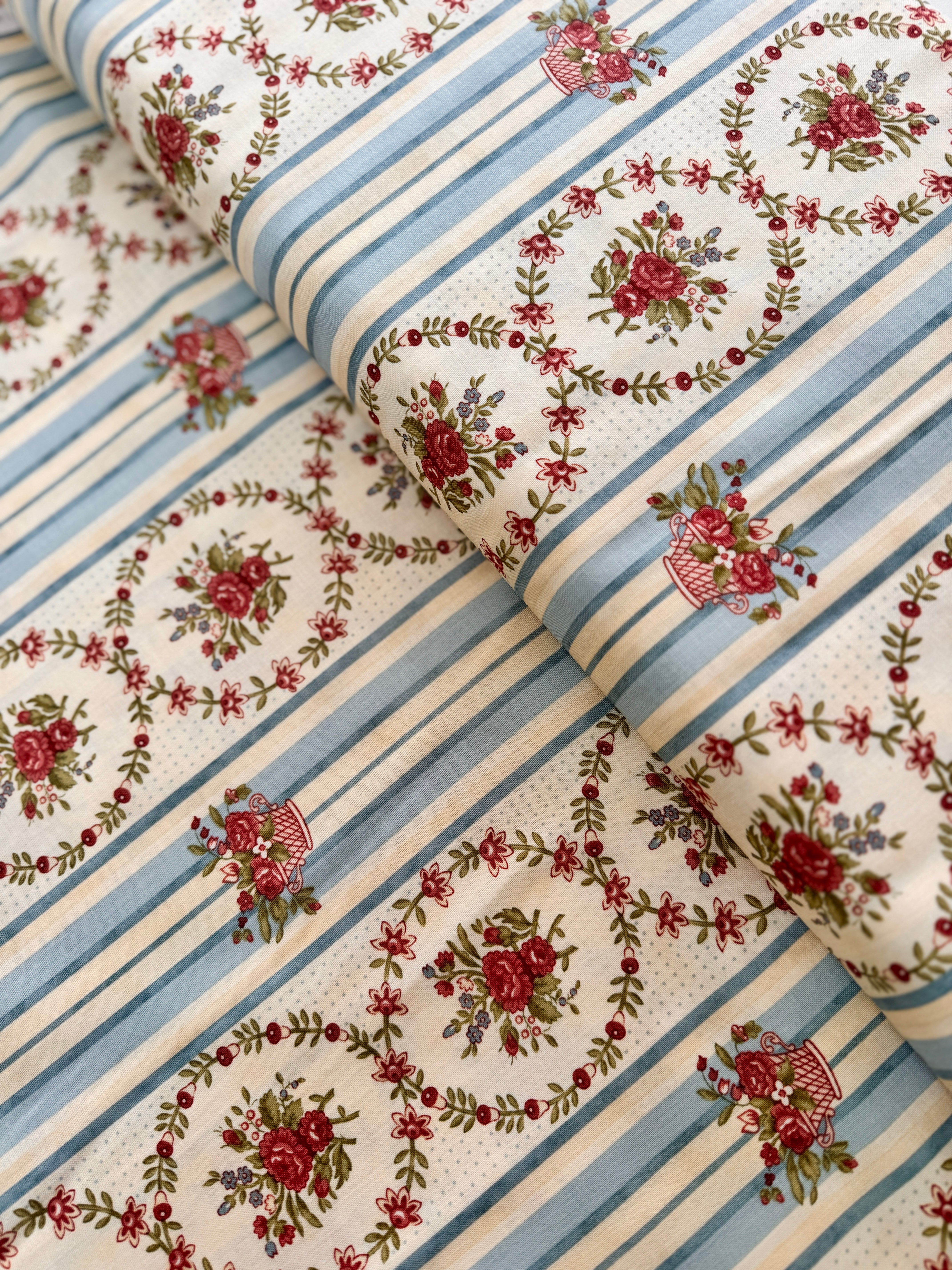 Country Orchard - Morning sky - Floral Wild Bouquet Yardage