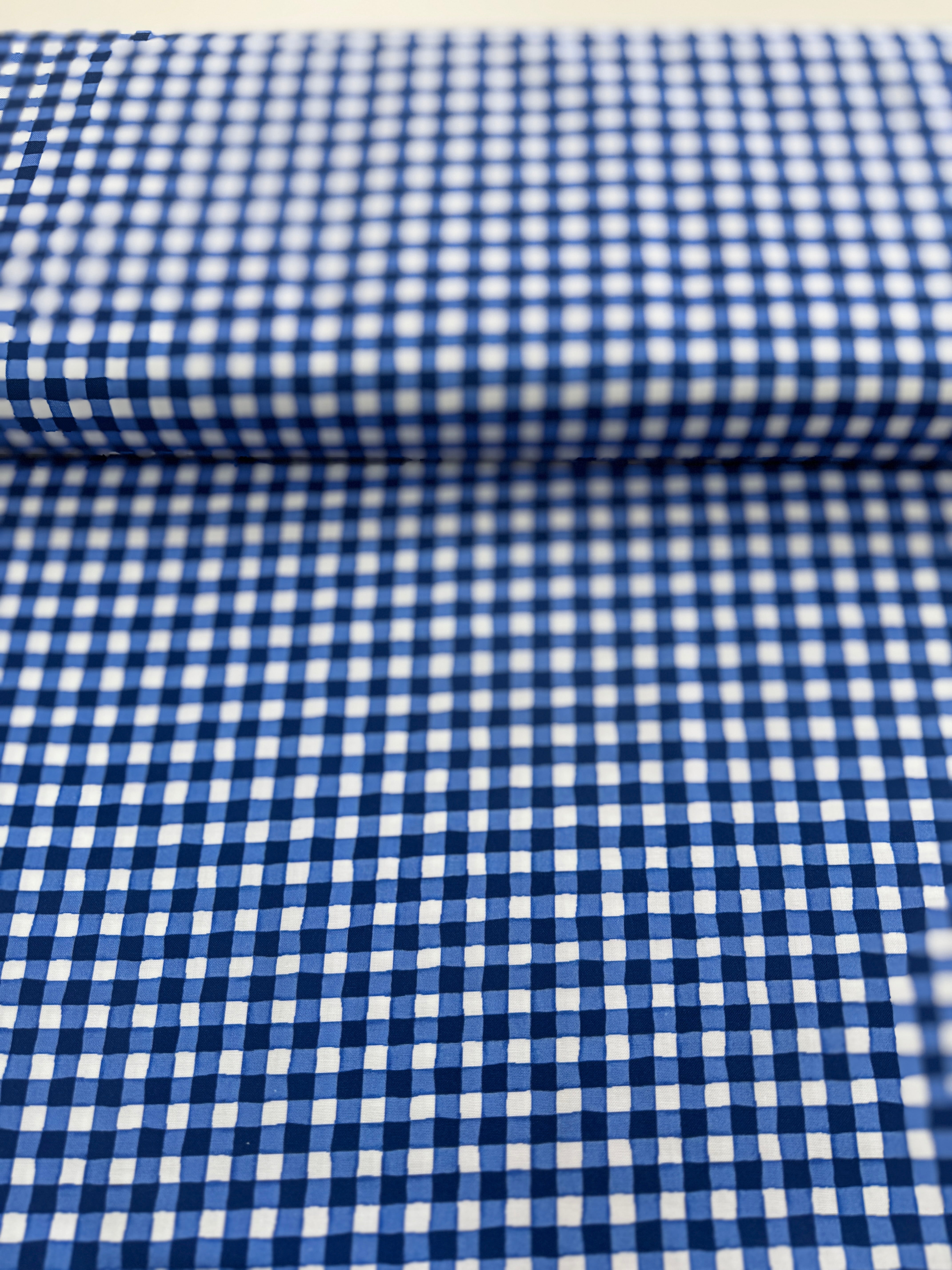 Limoncello - Gingham Check Blue Yardage