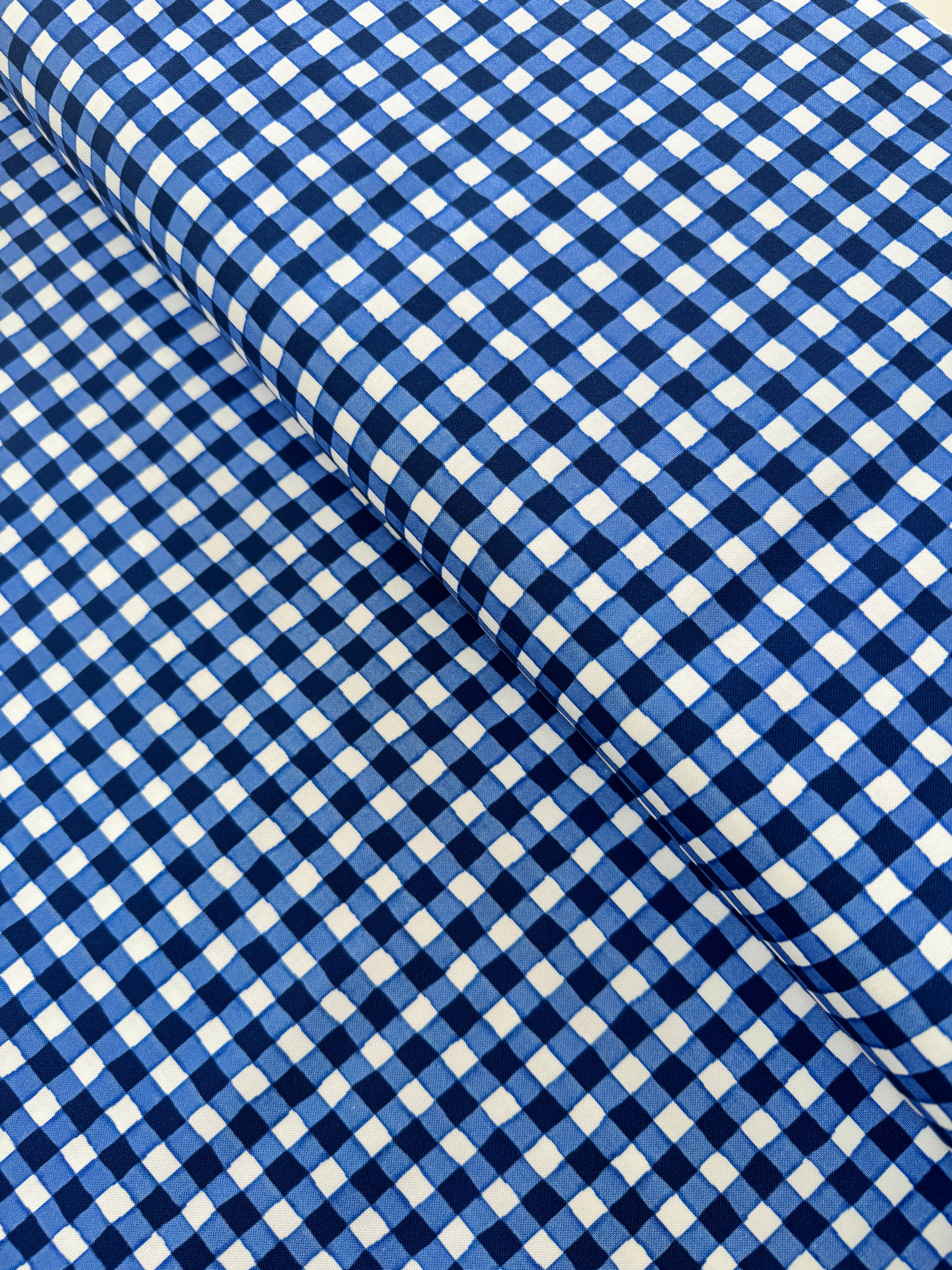 Limoncello - Gingham Check Blue Yardage