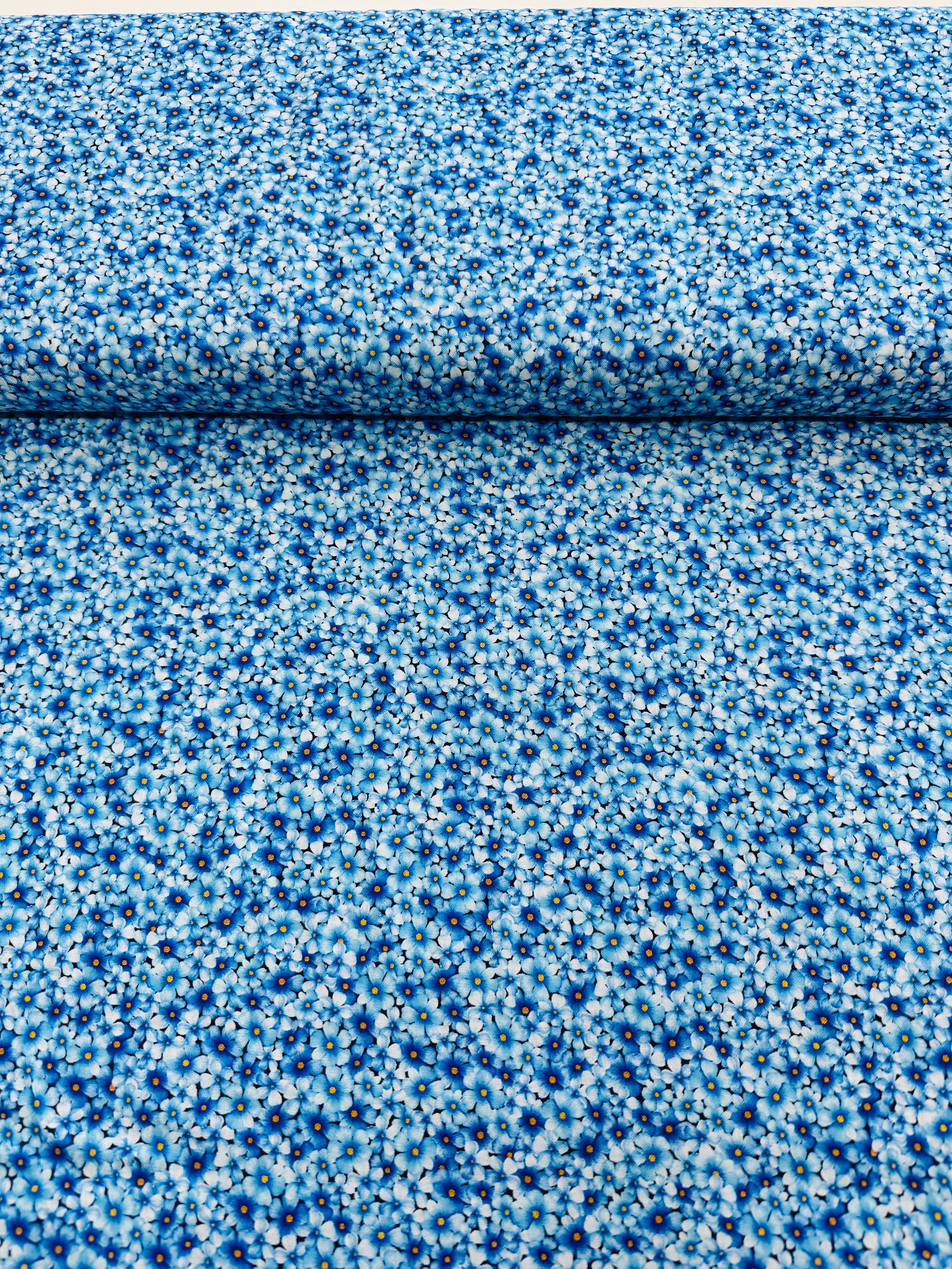 Bee & Bee Kind - Packed Mini Floral Blue Yardage