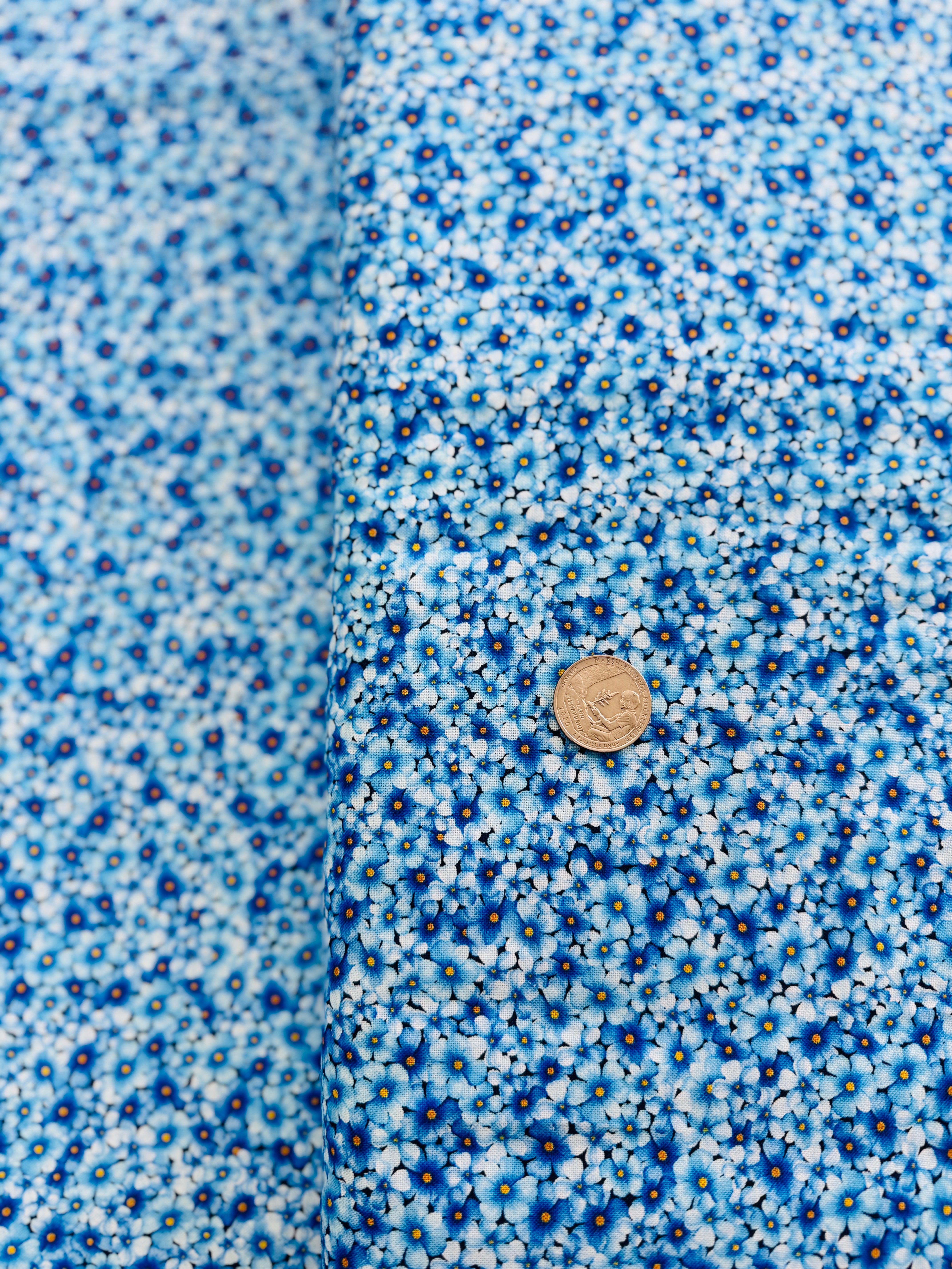 Bee & Bee Kind - Packed Mini Floral Blue Yardage