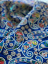 Blue Paisley Embroidered Crepe Silk Fabric with Sequin Detailing