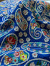 Blue Paisley Embroidered Crepe Silk Fabric with Sequin Detailing