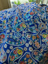 Blue Paisley Embroidered Crepe Silk Fabric with Sequin Detailing