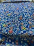 Blue Paisley Embroidered Crepe Silk Fabric with Sequin Detailing