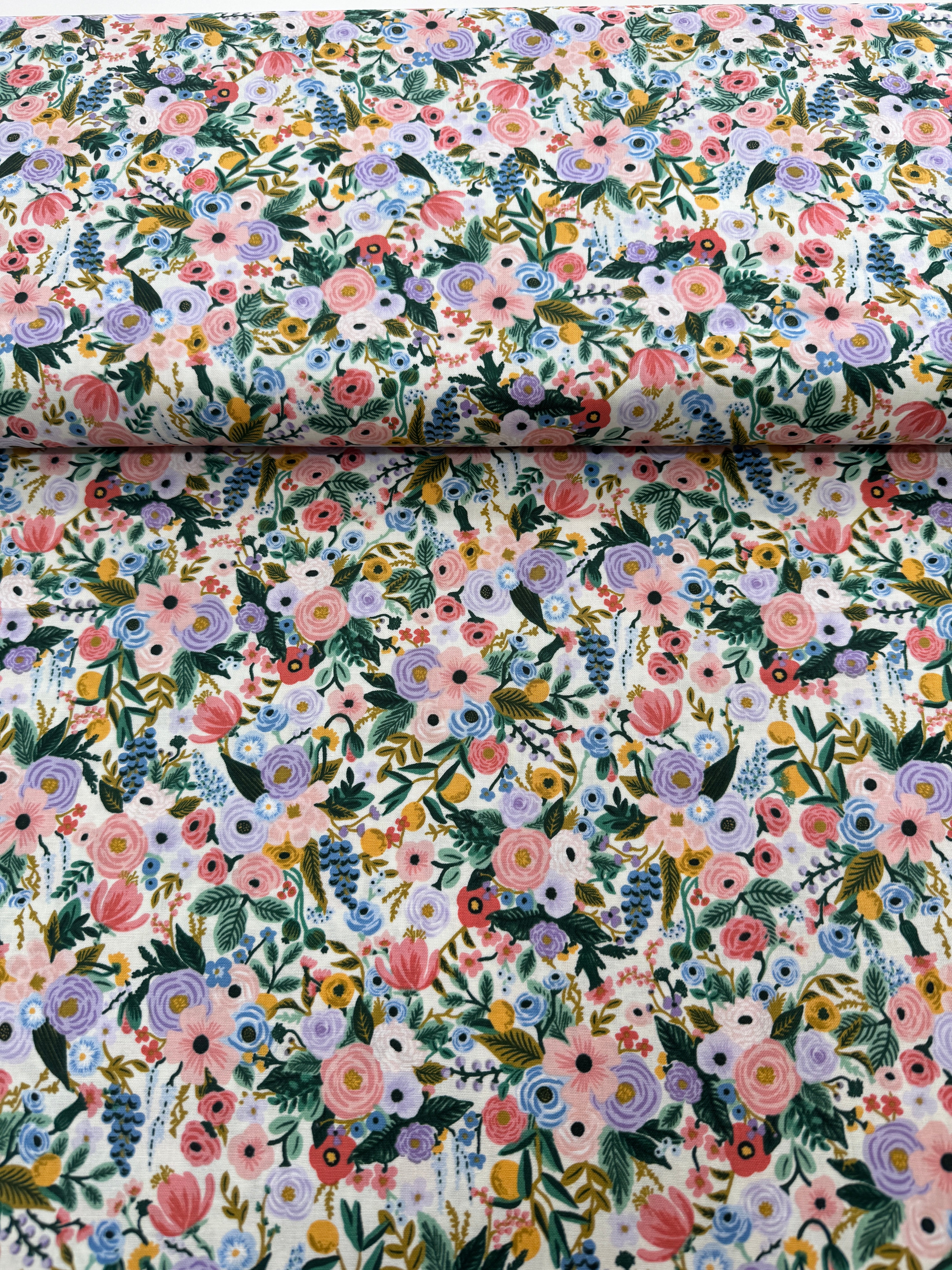Petite Garden Party – Ivory Fabric by Rifle Paper Co. for Cotton + Steel – cream cotton fabric with small floral design.