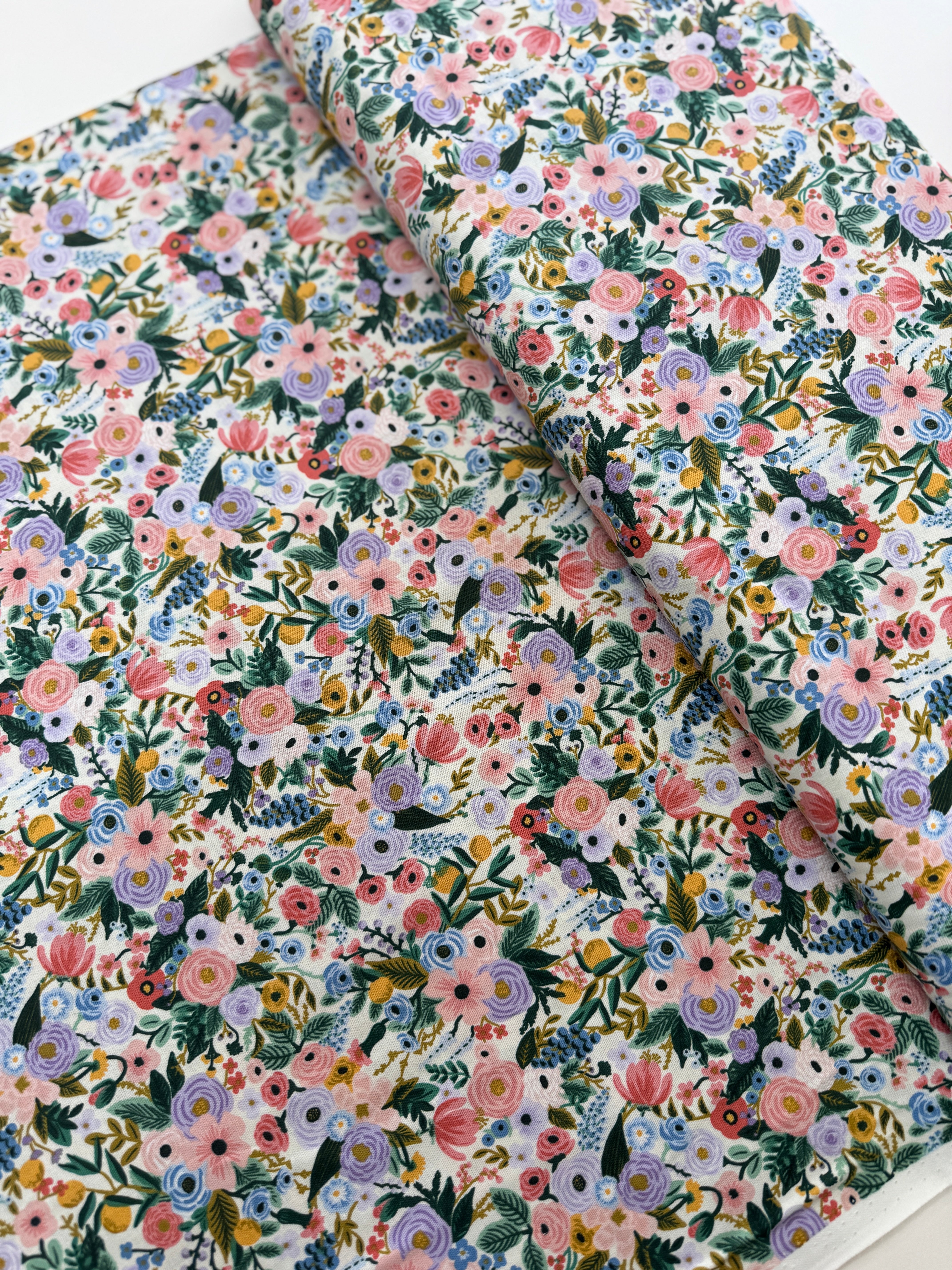 Petite Garden Party – Ivory Fabric by Rifle Paper Co. for Cotton + Steel – cream cotton fabric with small floral design.