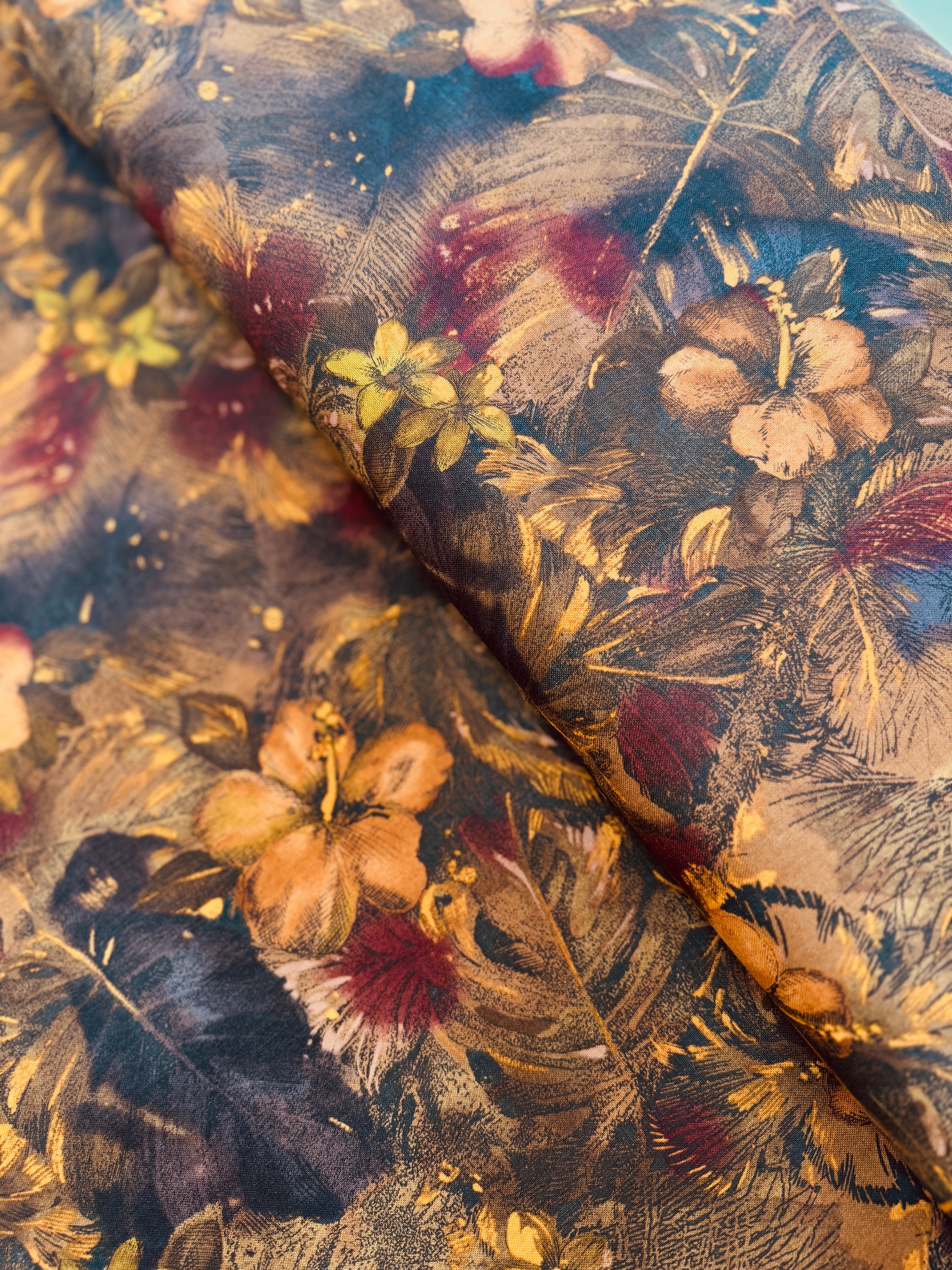 Casablanca - Floral Brown Yardage