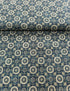 Close-up of Sevenberry Nara Homespun Florals Deep Blue fabric featuring traditional Japanese floral prints on richly textured indigo cotton.