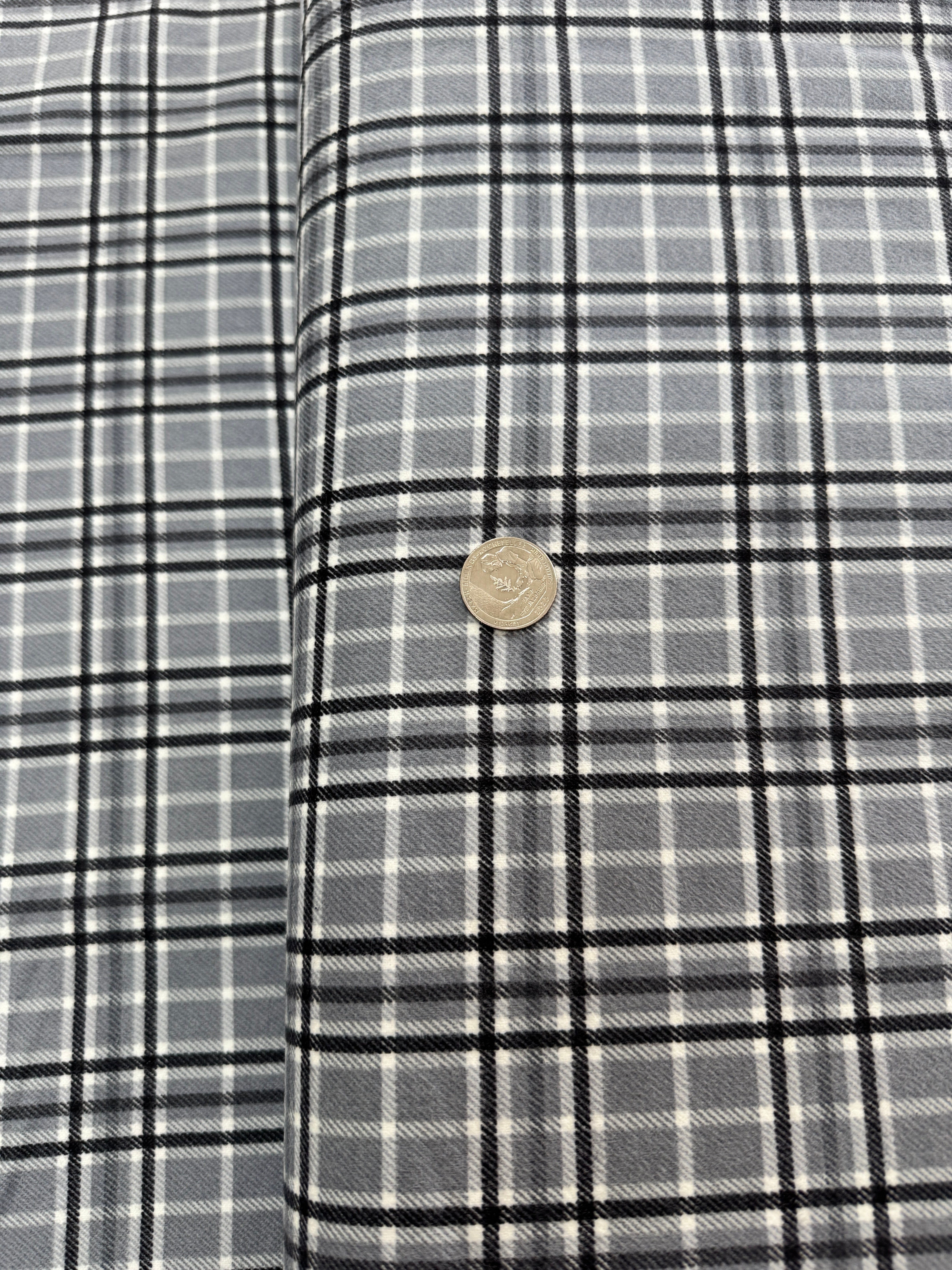 Yuletide Gatherings - Plaid Smoke Snow Flannel Yardage