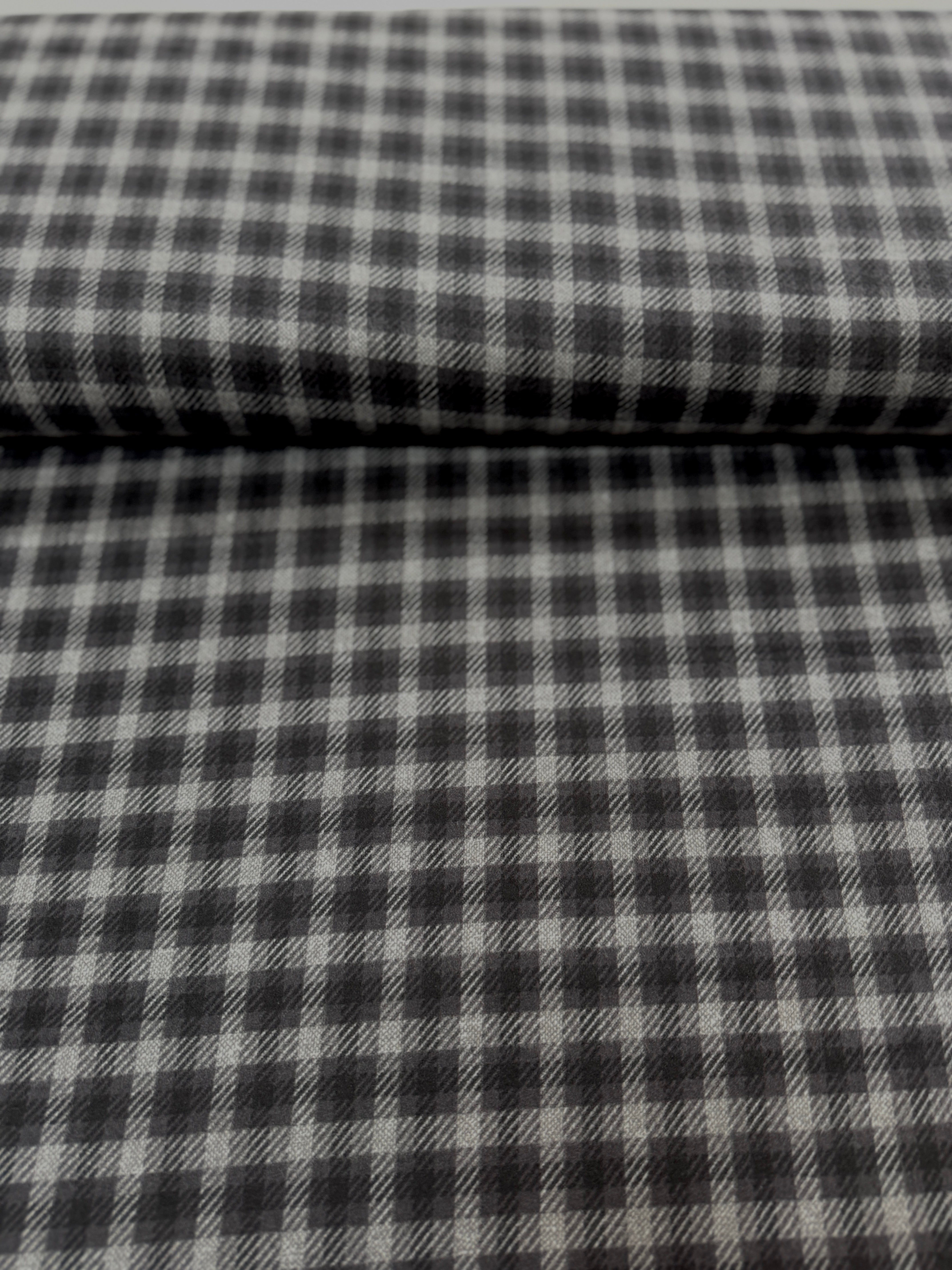 Farmhouse Flannels III - Square Plaid Black Top Road Flannel - Remnant