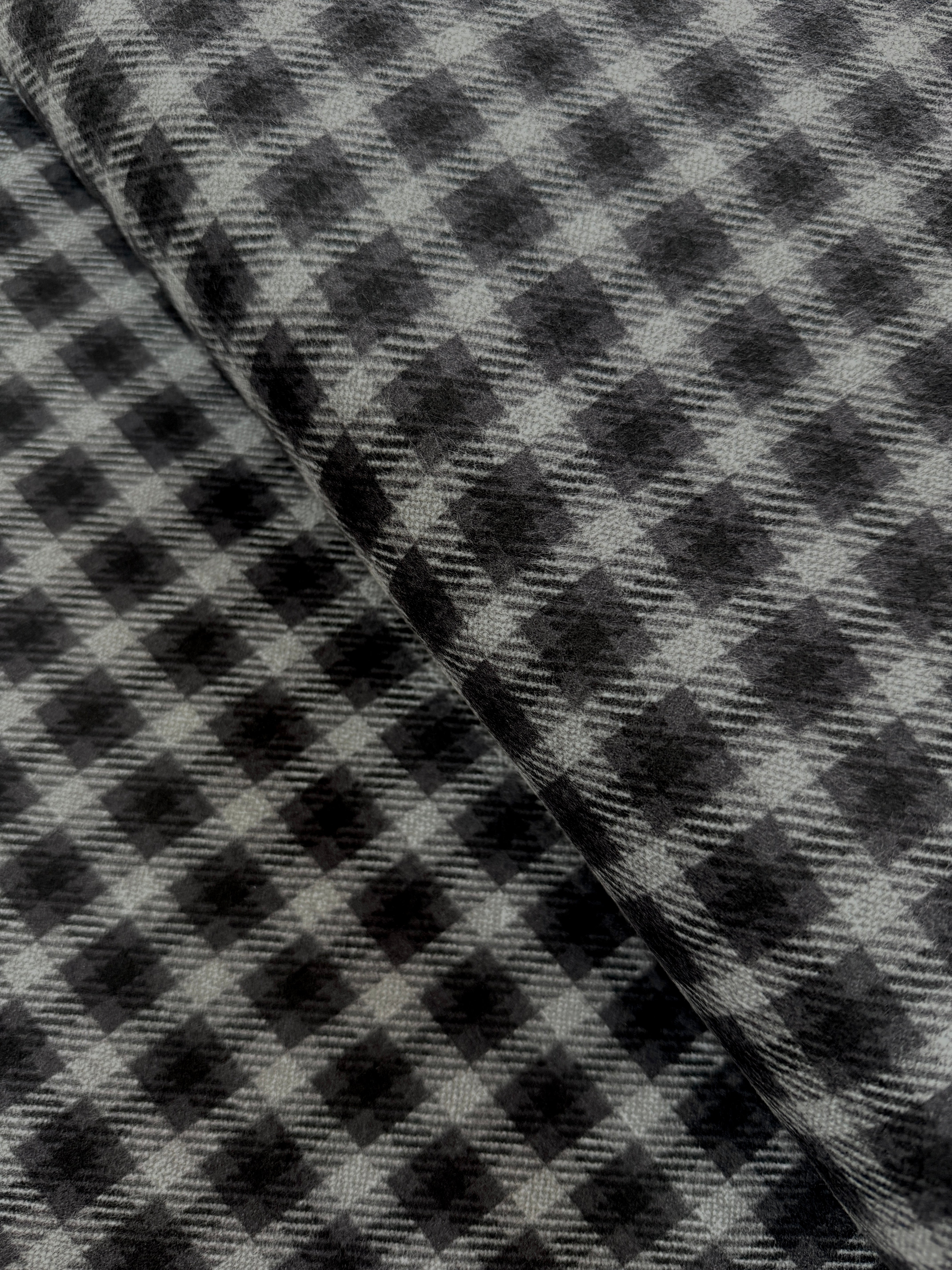 Farmhouse Flannels III - Square Plaid Black Top Road Flannel - Remnant