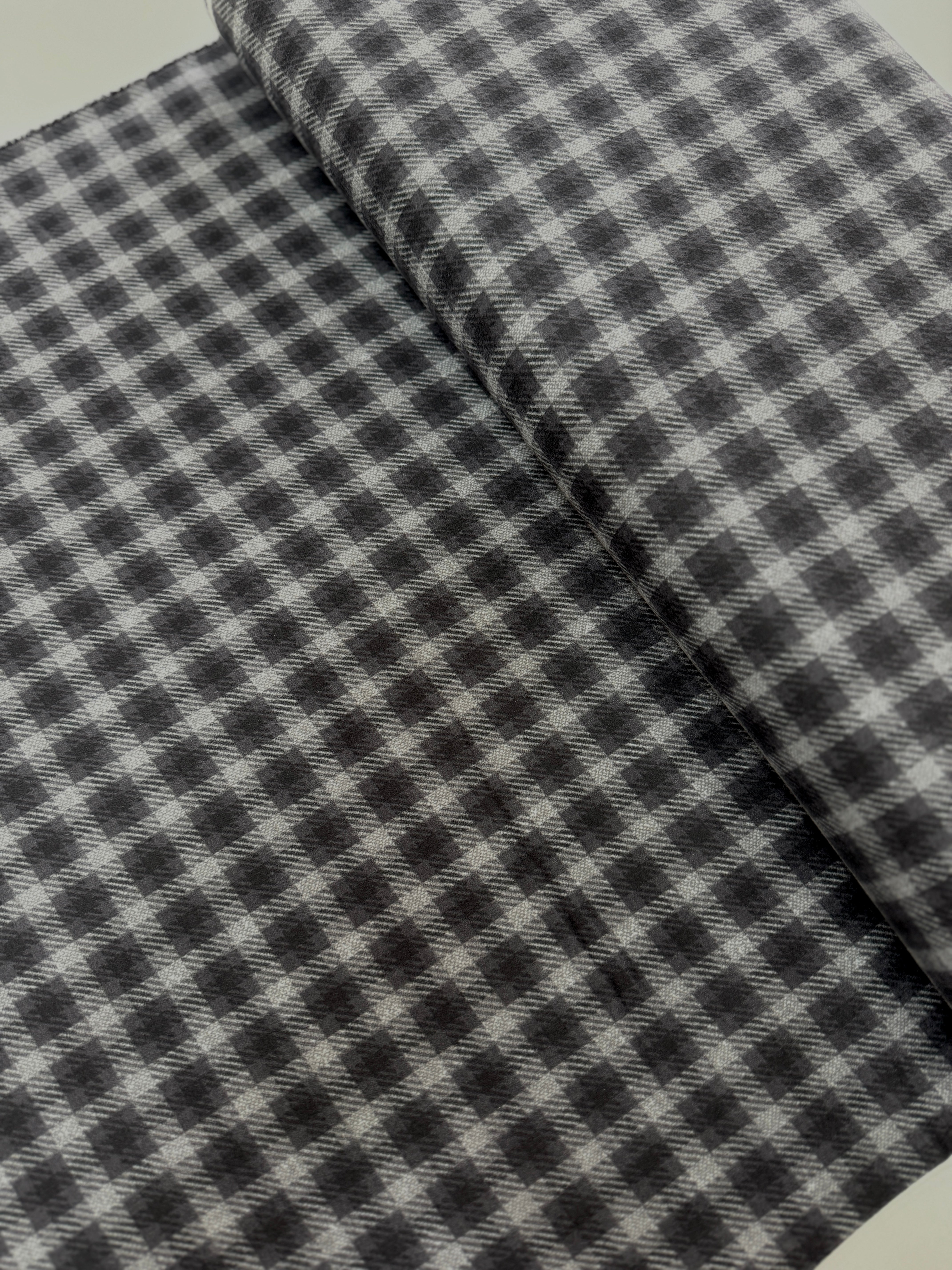 Farmhouse Flannels III - Square Plaid Black Top Road Flannel - Remnant