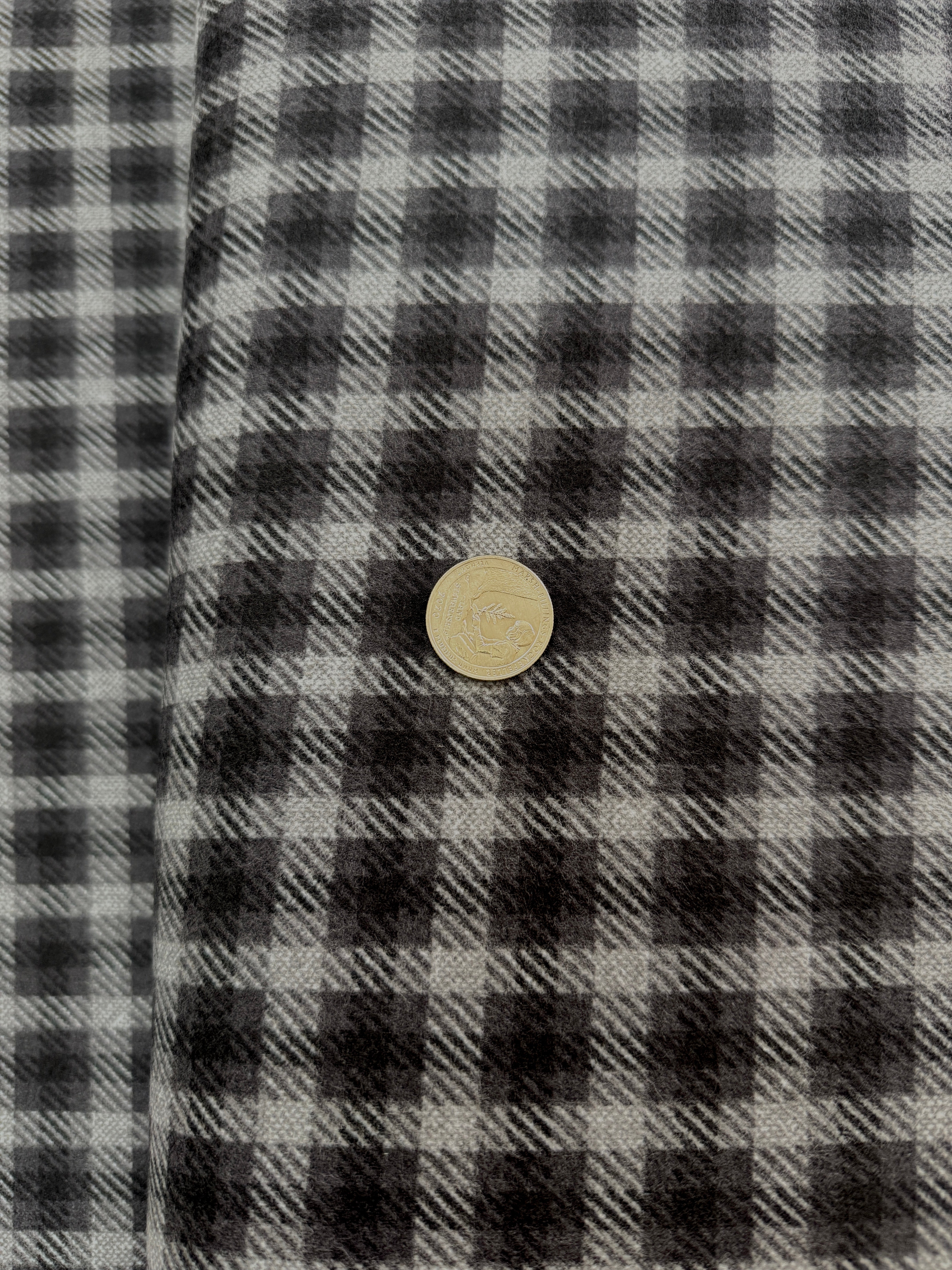 Farmhouse Flannels III - Square Plaid Black Top Road Flannel - Remnant