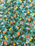 Citrus Floral Teal – teal cotton fabric with lemons and white florals by Rifle Paper Co. for Cotton + Steel.